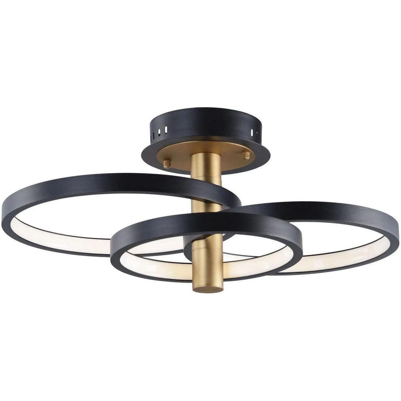 ET2 Lighting - Hoopla LED Semi Flush Mount - E24323-BKGLD - Canada Light Shop