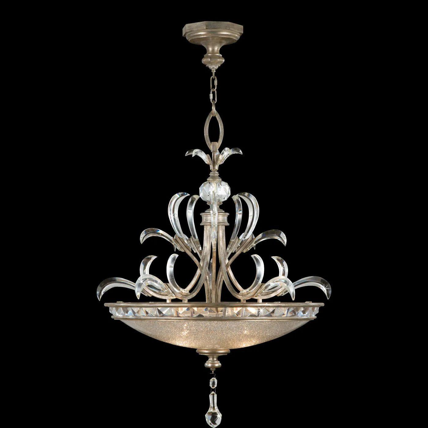Fine Art Handcrafted Lighting - Beveled Arcs 32-Inch Three Light Pendant - 704540-SF3 - Canada Light Shop