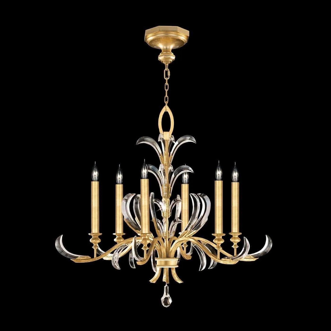 Fine Art Handcrafted Lighting - Beveled Arcs 37-Inch Six Light Chandelier - 739140-SF3 - Canada Light Shop