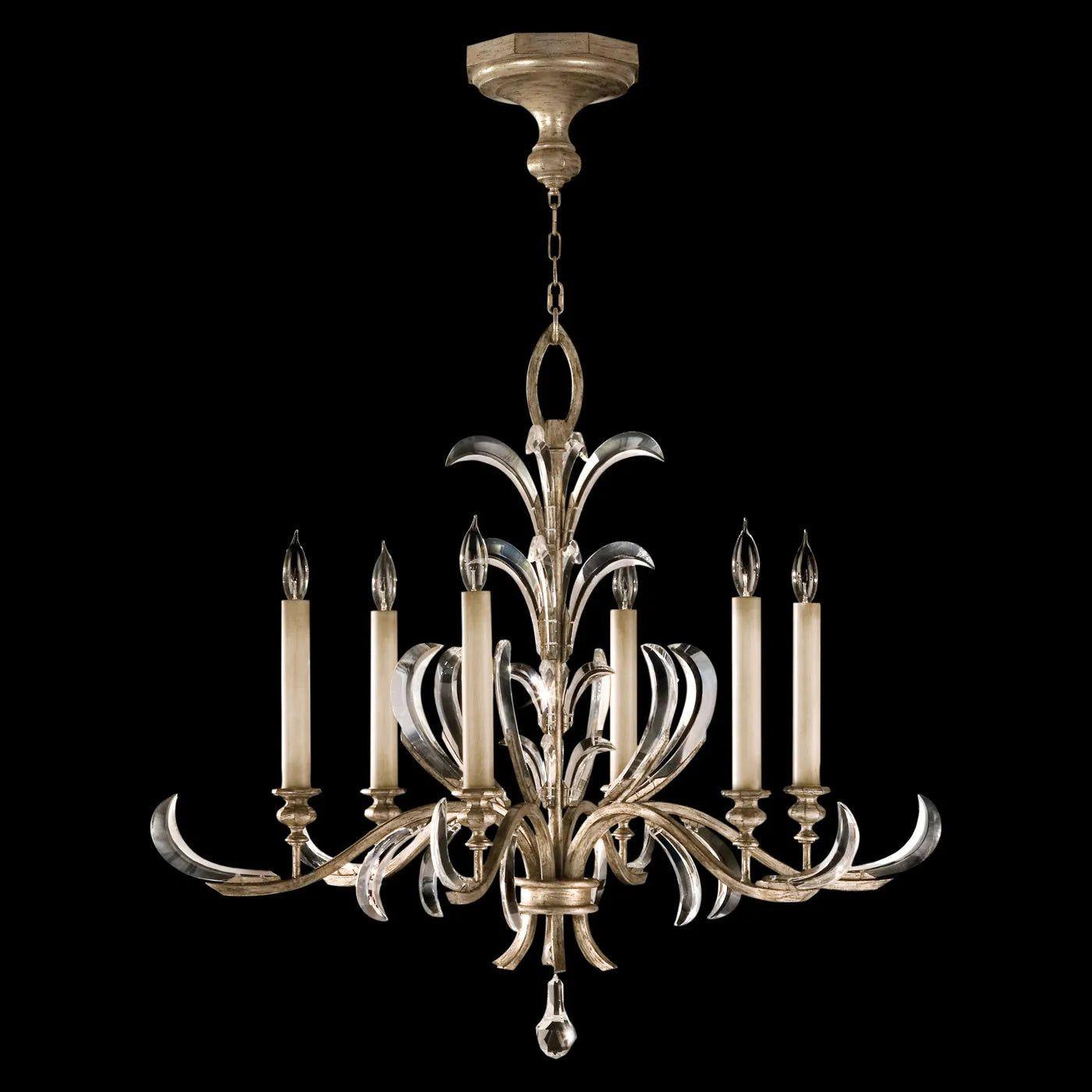 Fine Art Handcrafted Lighting - Beveled Arcs 37-Inch Six Light Chandelier - 739140-SF3 - Canada Light Shop