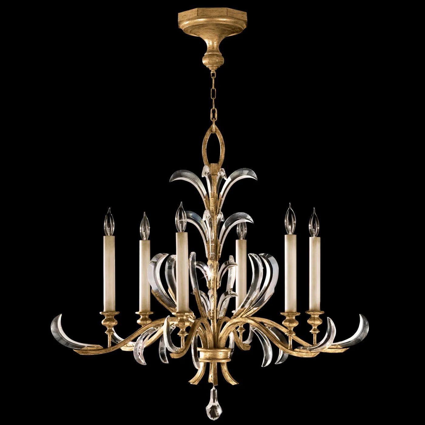 Fine Art Handcrafted Lighting - Beveled Arcs 37-Inch Six Light Chandelier - 739140-SF3 - Canada Light Shop