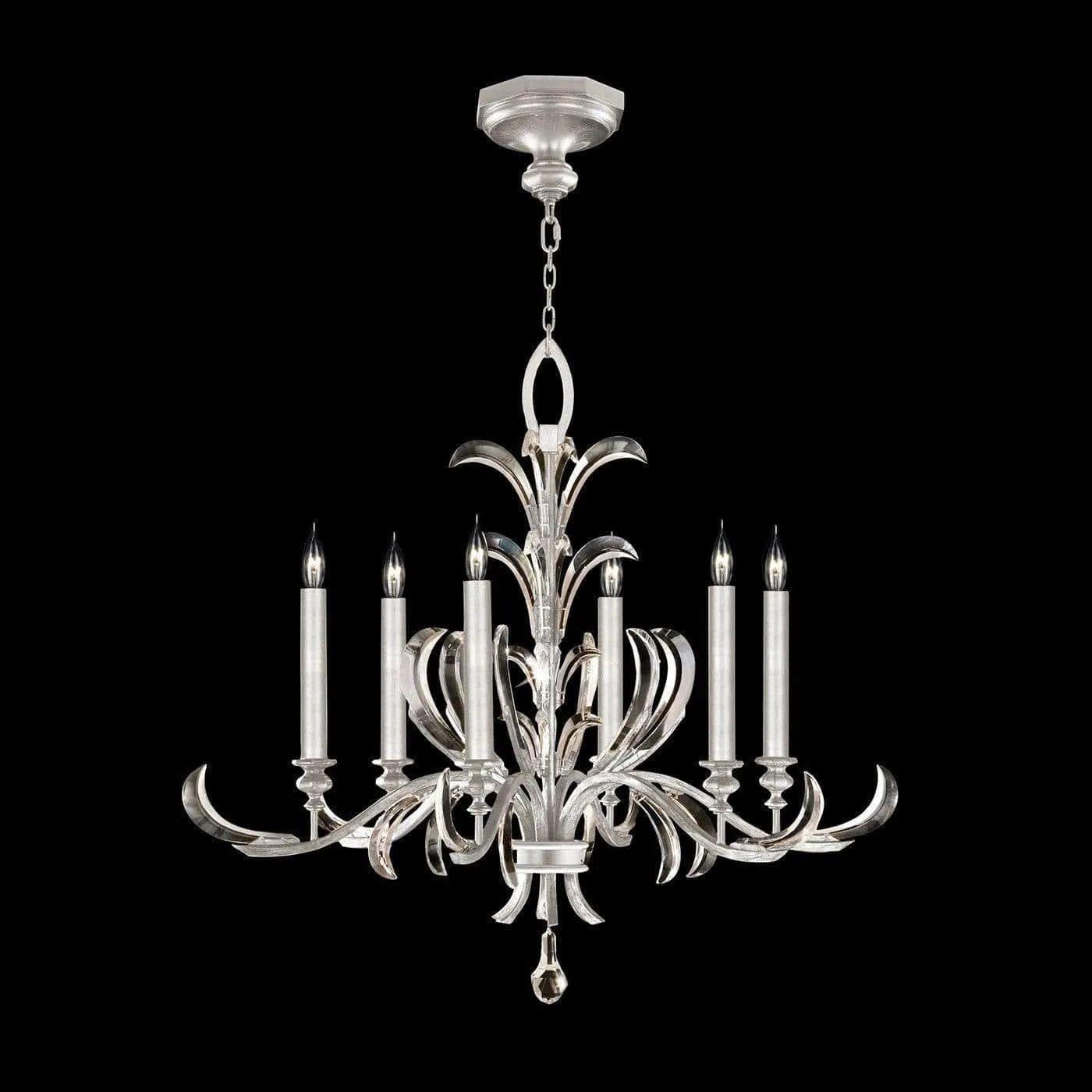 Fine Art Handcrafted Lighting - Beveled Arcs 37-Inch Six Light Chandelier - 739140-SF4 - Canada Light Shop