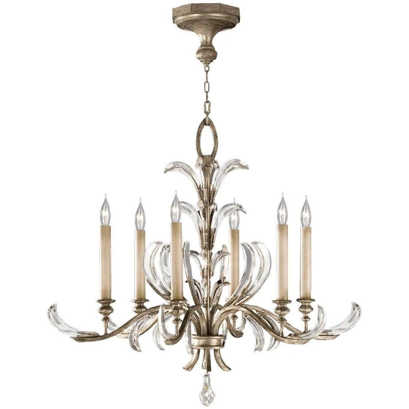 Fine Art Handcrafted Lighting - Beveled Arcs 37-Inch Six Light Chandelier - 739140ST - Canada Light Shop