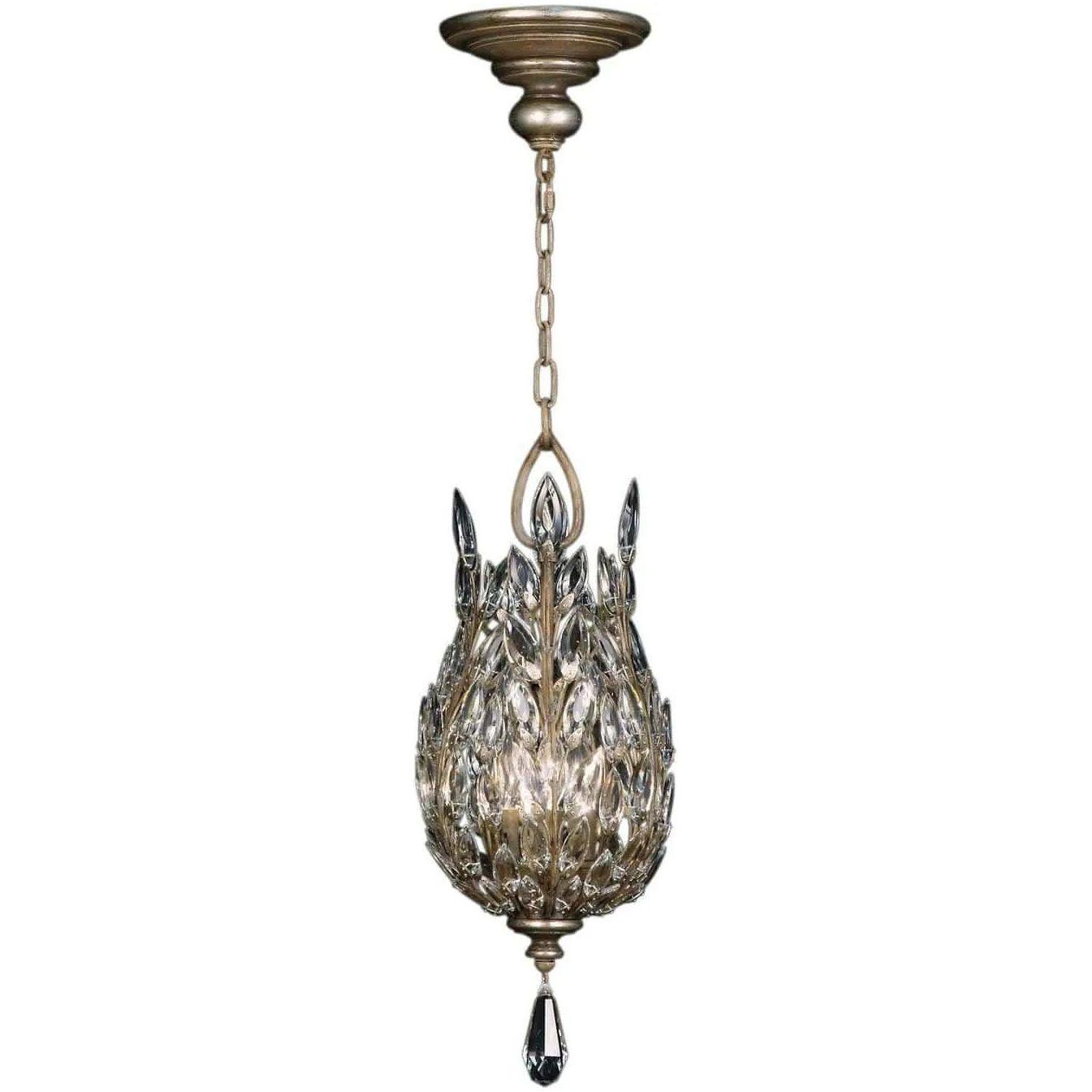 Fine Art Handcrafted Lighting - Crystal Laurel 11-Inch Three Light Lantern - 804640ST - Canada Light Shop