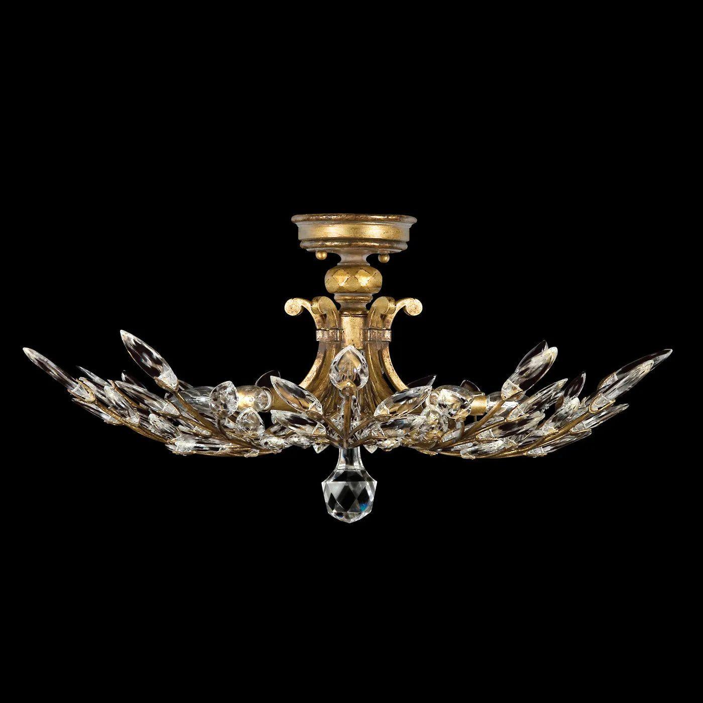 Fine Art Handcrafted Lighting - Crystal Laurel 28-Inch Five Light Semi-Flush Mount - 753440-SF3 - Canada Light Shop