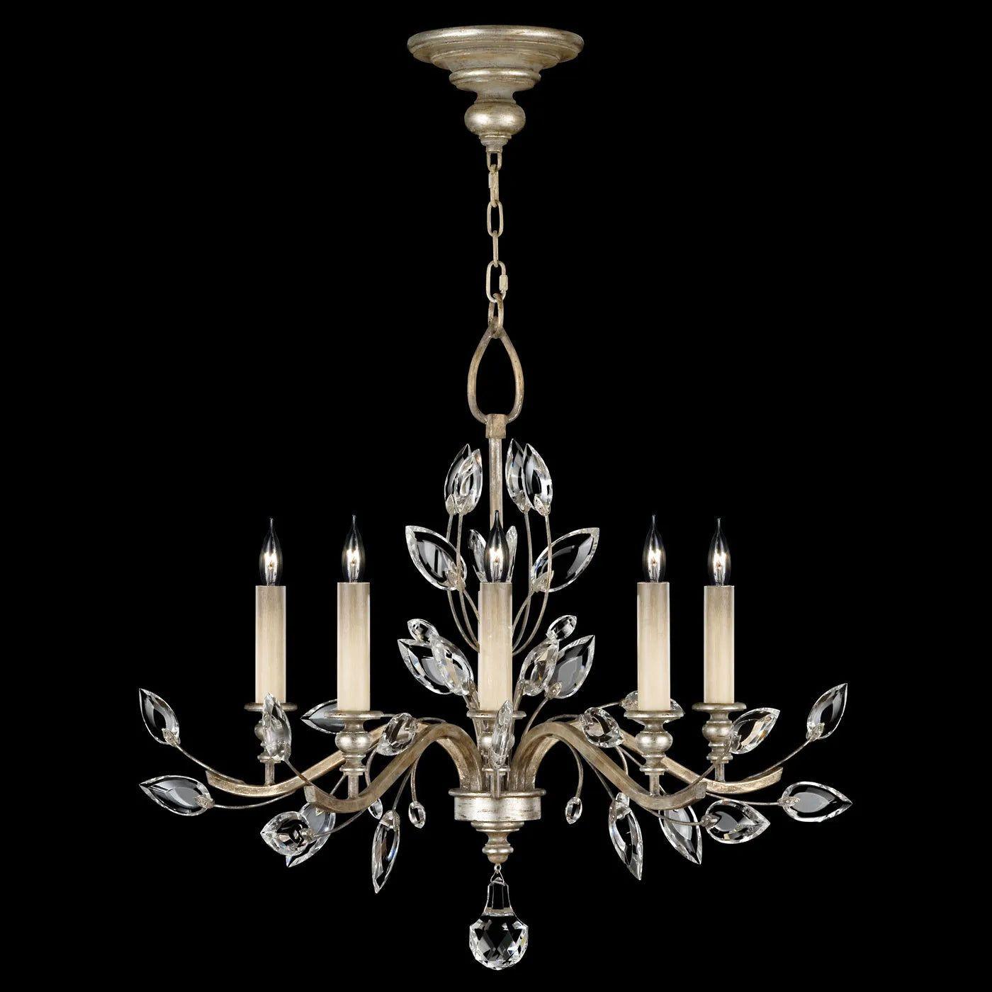 Fine Art Handcrafted Lighting - Crystal Laurel 32-Inch Five Light Chandelier - 753040-SF3 - Canada Light Shop