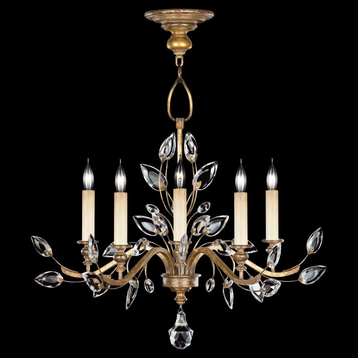 Fine Art Handcrafted Lighting - Crystal Laurel 32-Inch Five Light Chandelier - 753040-SF3 - Canada Light Shop