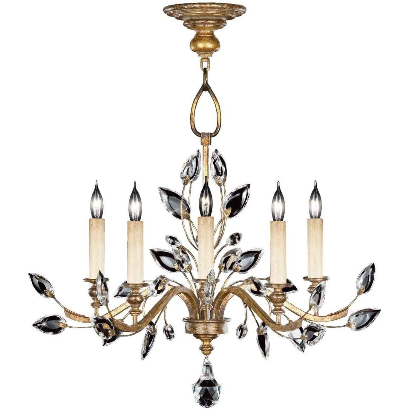 Fine Art Handcrafted Lighting - Crystal Laurel 32-Inch Five Light Chandelier - 775840ST - Canada Light Shop