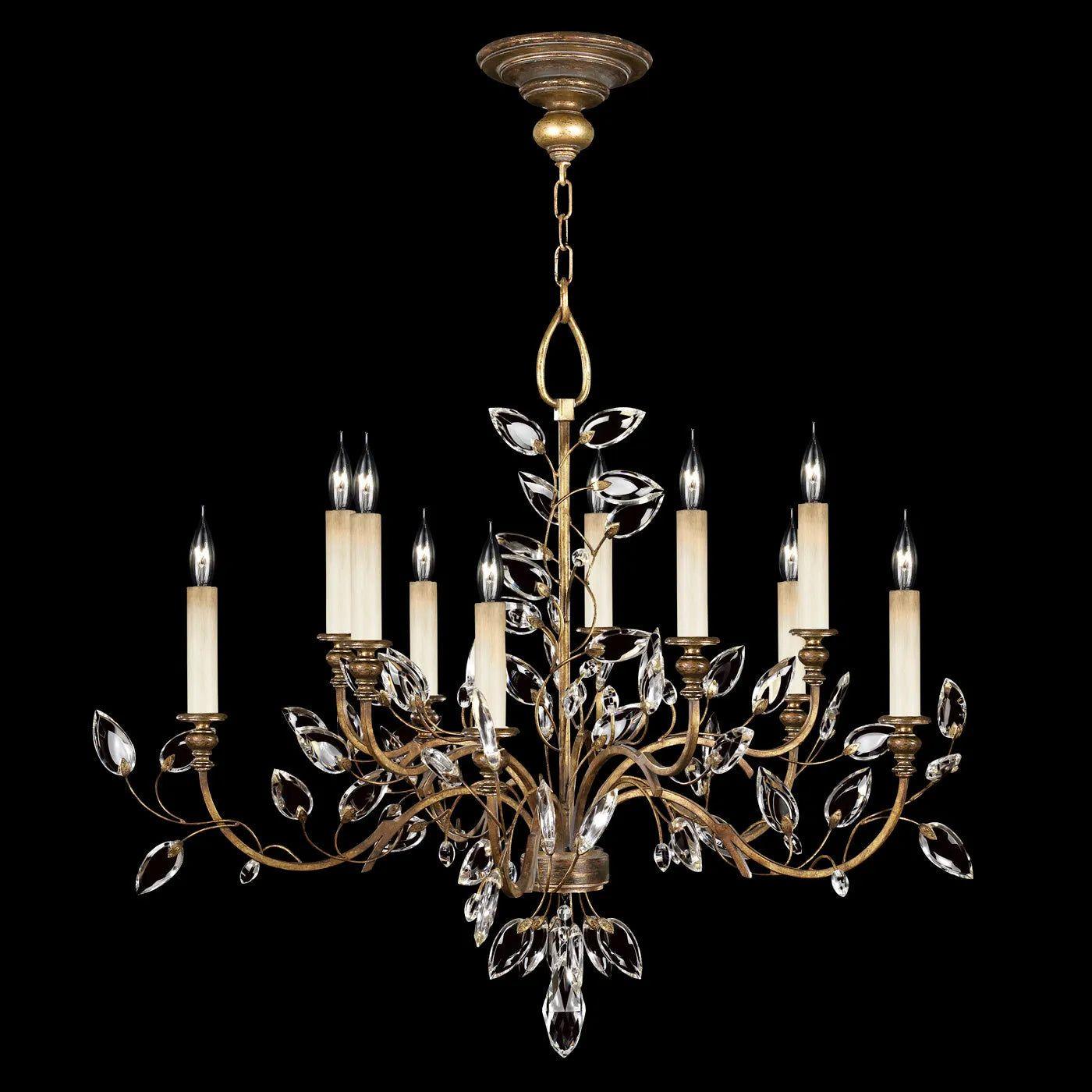 Fine Art Handcrafted Lighting - Crystal Laurel 43-Inch Ten Light Chandelier - 753140-SF3 - Canada Light Shop