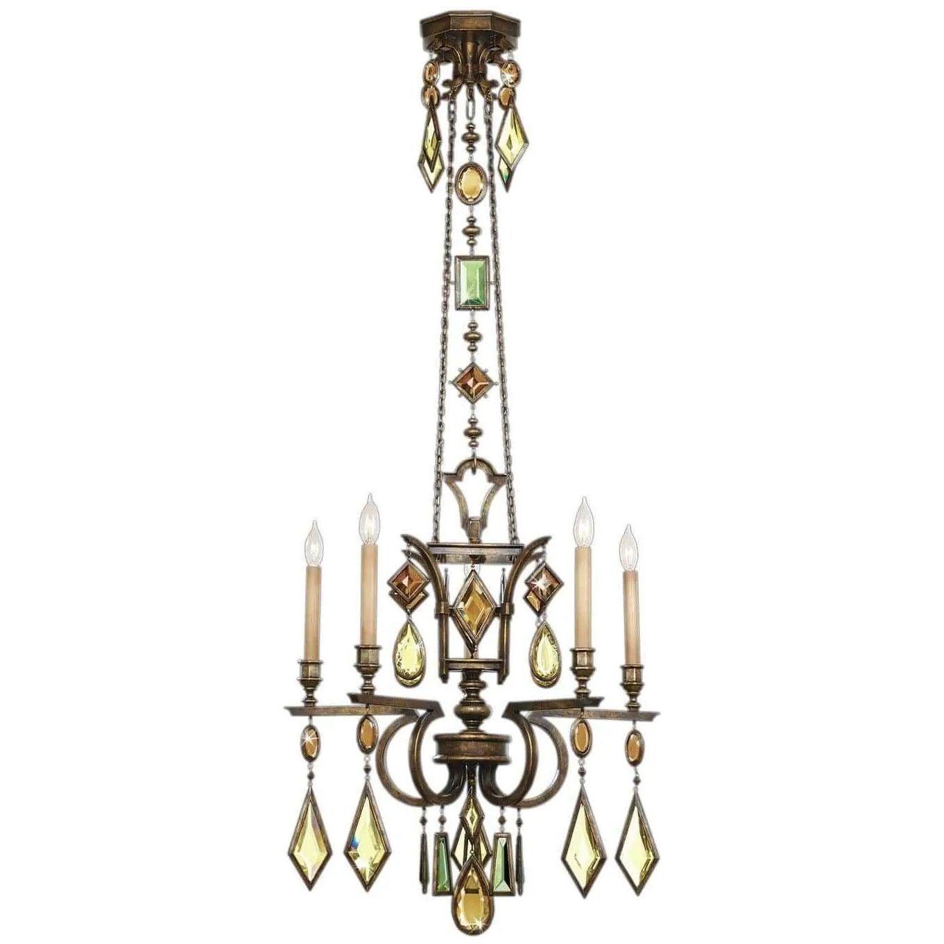 Fine Art Handcrafted Lighting - Encased Gems 27-Inch Five Light Chandelier - 708340-1ST - Canada Light Shop