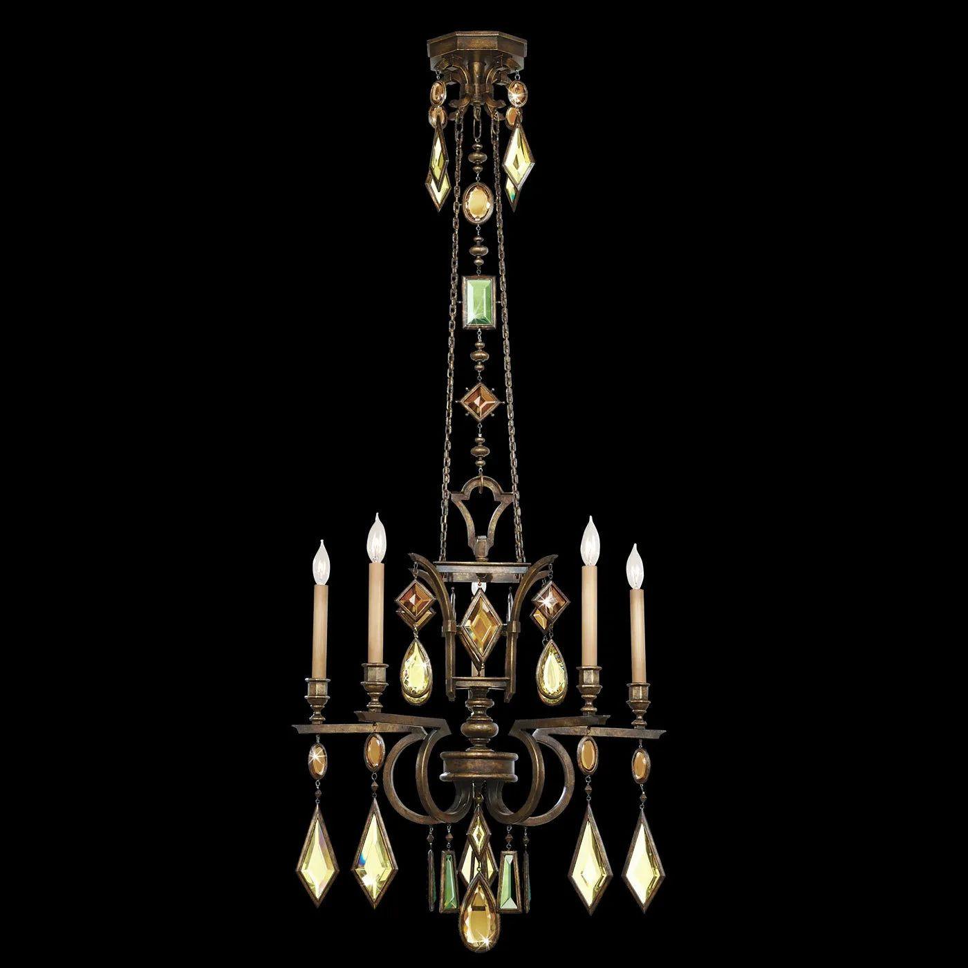 Fine Art Handcrafted Lighting - Encased Gems 27-Inch Five Light Chandelier - 708340-1ST - Canada Light Shop