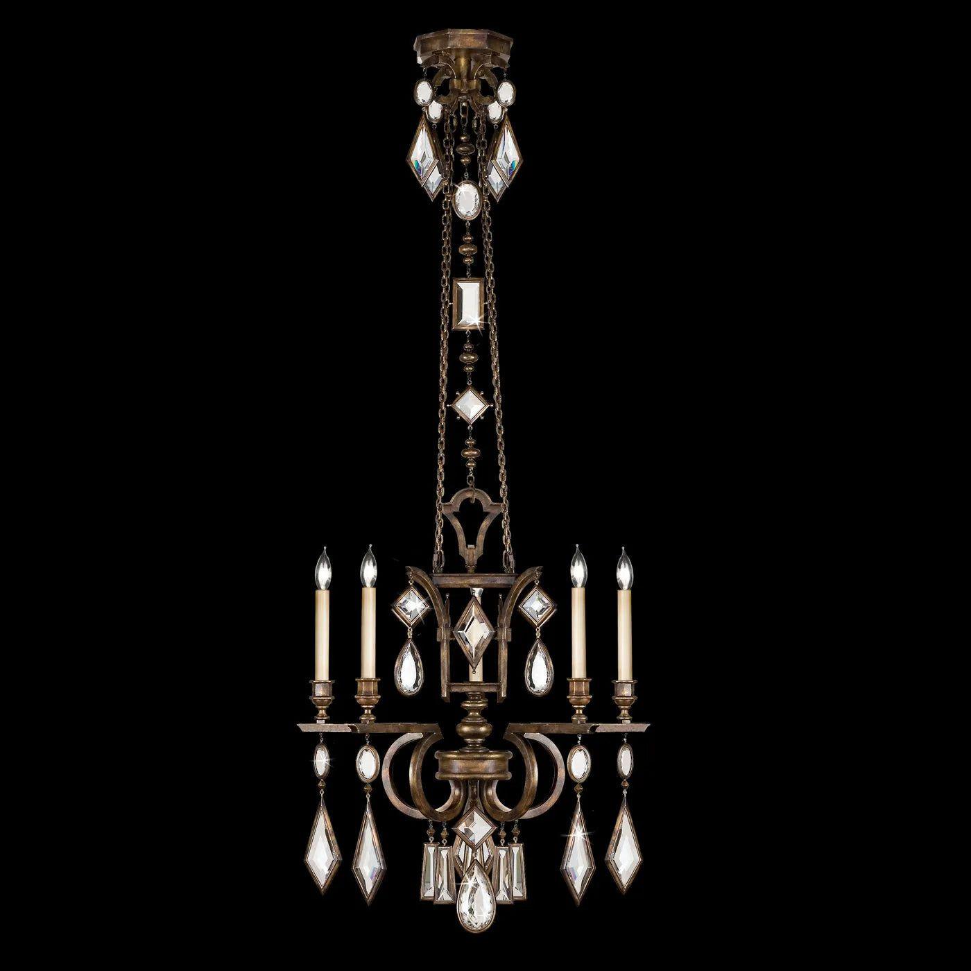 Fine Art Handcrafted Lighting - Encased Gems 27-Inch Five Light Chandelier - 708340-1ST - Canada Light Shop