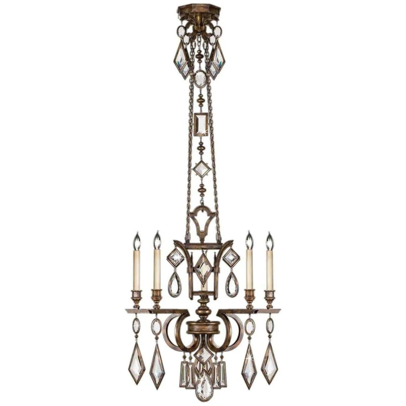 Fine Art Handcrafted Lighting - Encased Gems 27-Inch Five Light Chandelier - 708340-3ST - Canada Light Shop