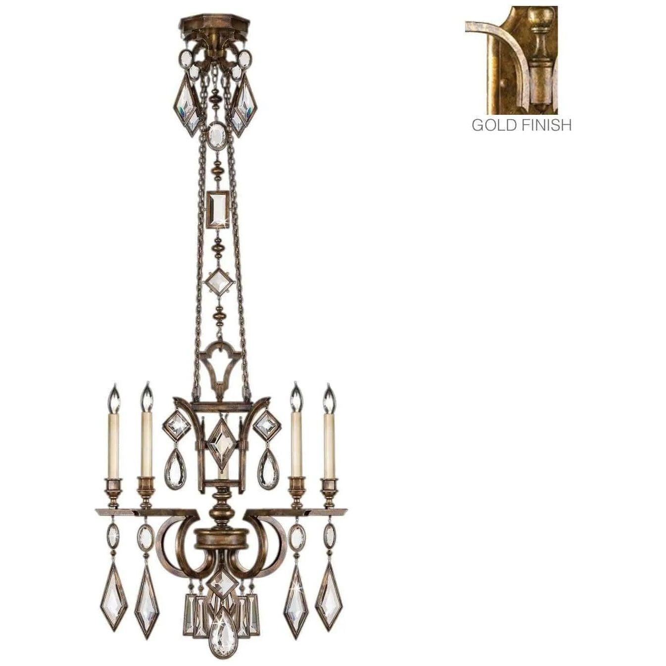 Fine Art Handcrafted Lighting - Encased Gems 27-Inch Five Light Chandelier - 719440-3ST - Canada Light Shop