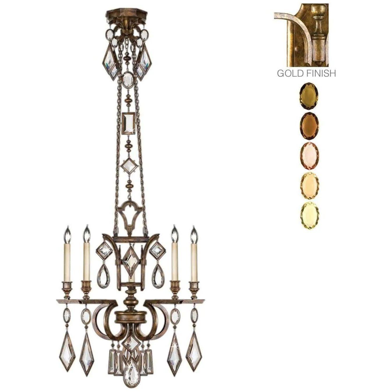 Fine Art Handcrafted Lighting - Encased Gems 27-Inch Five Light Chandelier - 719540-1ST - Canada Light Shop