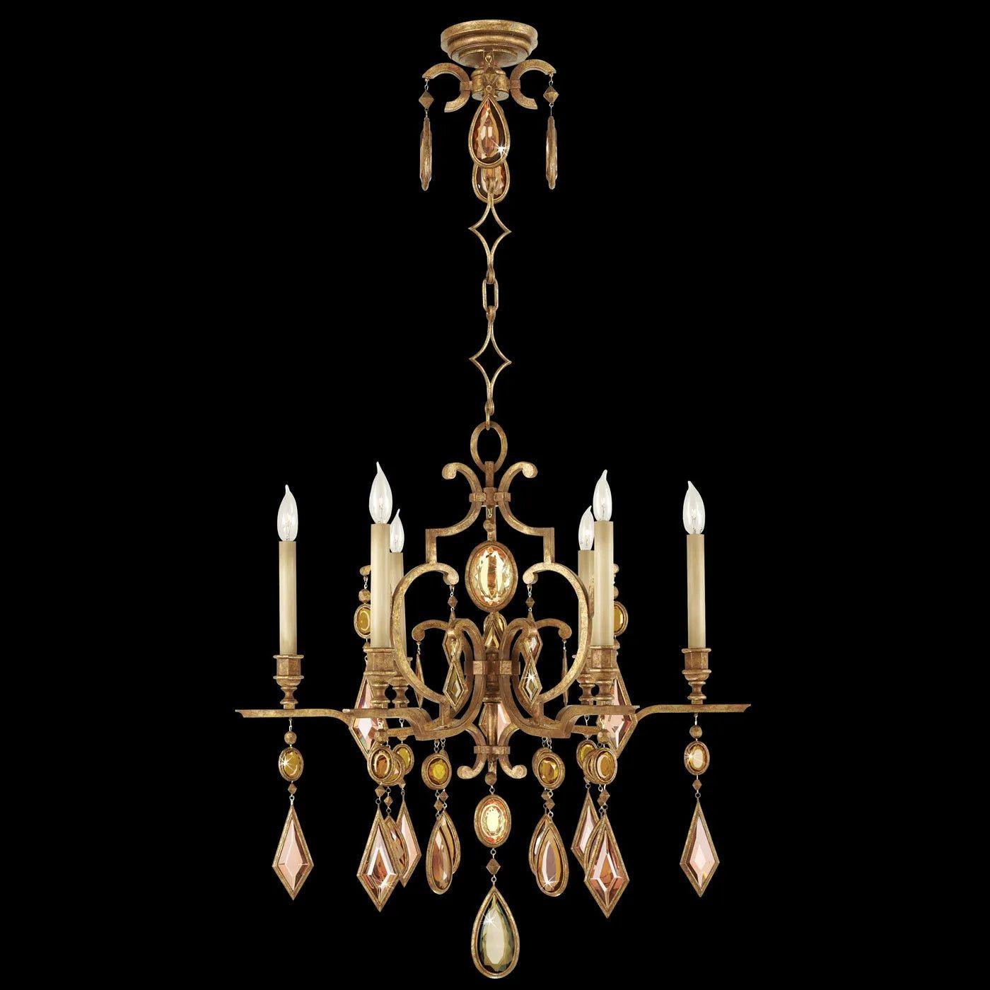 Fine Art Handcrafted Lighting - Encased Gems 29-Inch Six Light Chandelier - 718240-1ST - Canada Light Shop