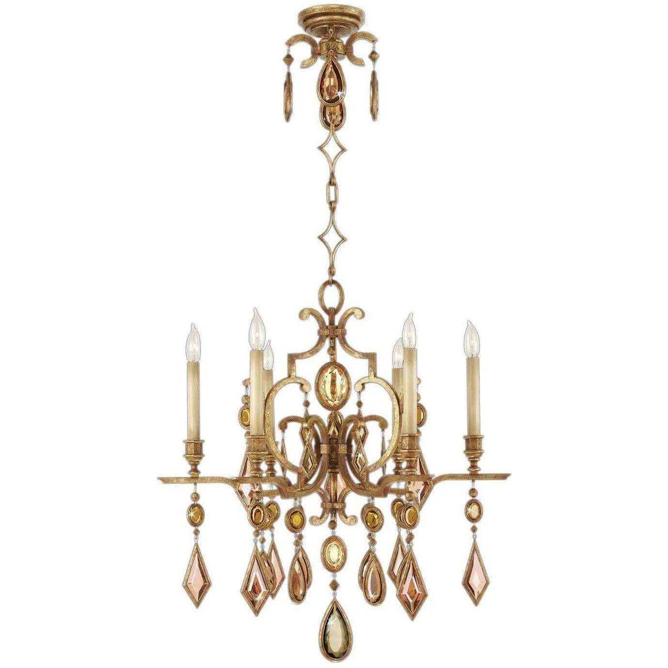 Fine Art Handcrafted Lighting - Encased Gems 29-Inch Six Light Chandelier - 729640-1ST - Canada Light Shop