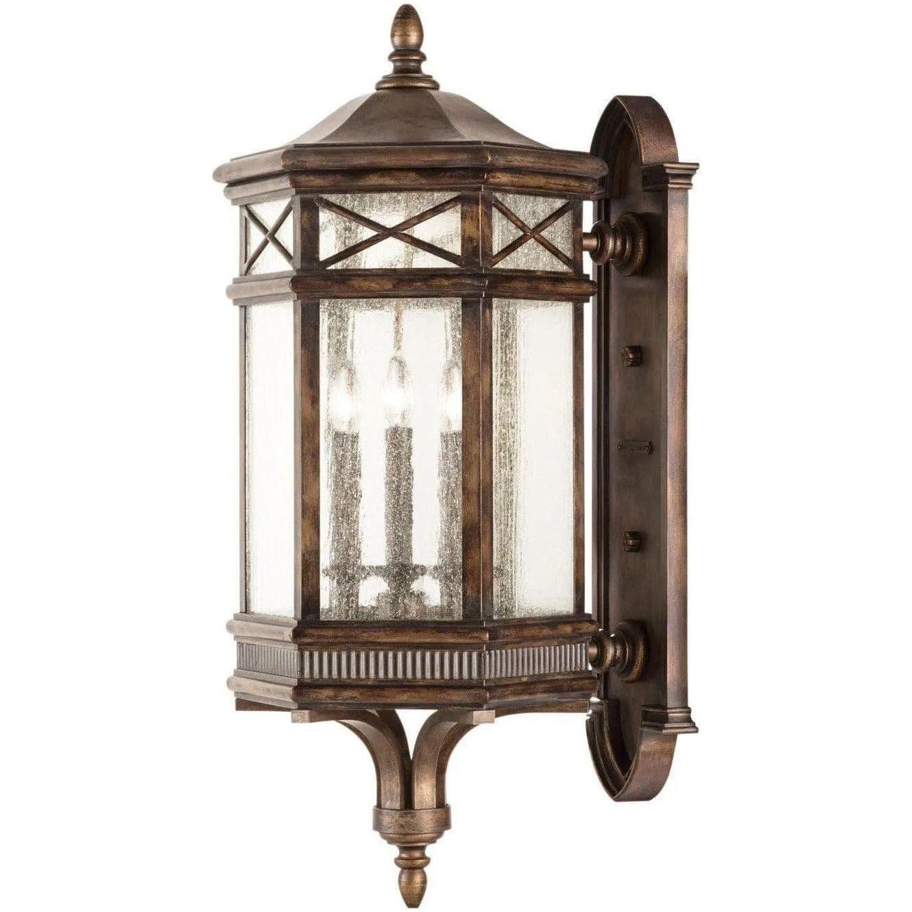 Fine Art Handcrafted Lighting - Holland Park 34-Inch Three Light Outdoor Wall Mount - 837681ST - Canada Light Shop
