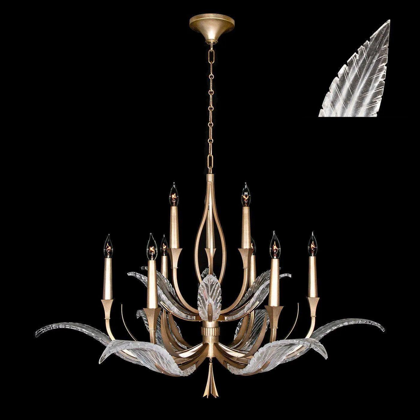 Fine Art Handcrafted Lighting - Plume 45-Inch Nine Light Chandelier - 893640-21ST - Canada Light Shop