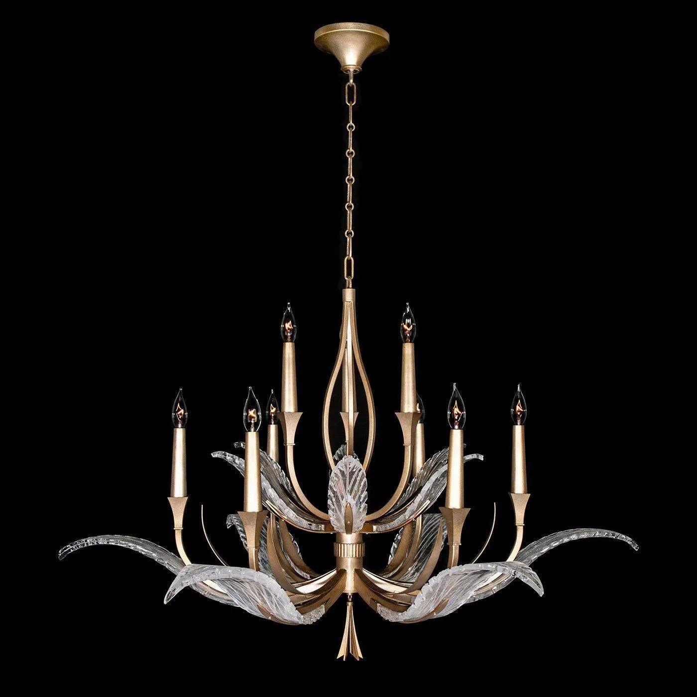 Fine Art Handcrafted Lighting - Plume 45-Inch Nine Light Chandelier - 893640-2ST - Canada Light Shop