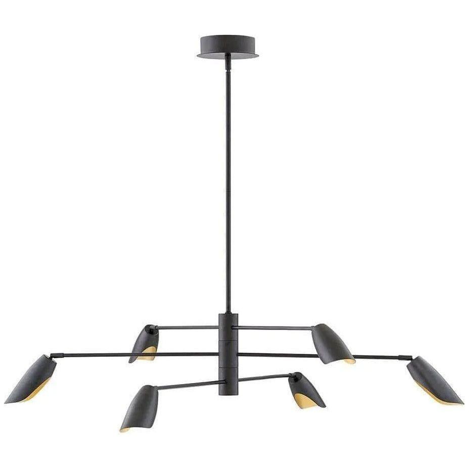 Fredrick Ramond - Bowery 50-Inch Six Light Chandelier - FR35806BLK - Canada Light Shop