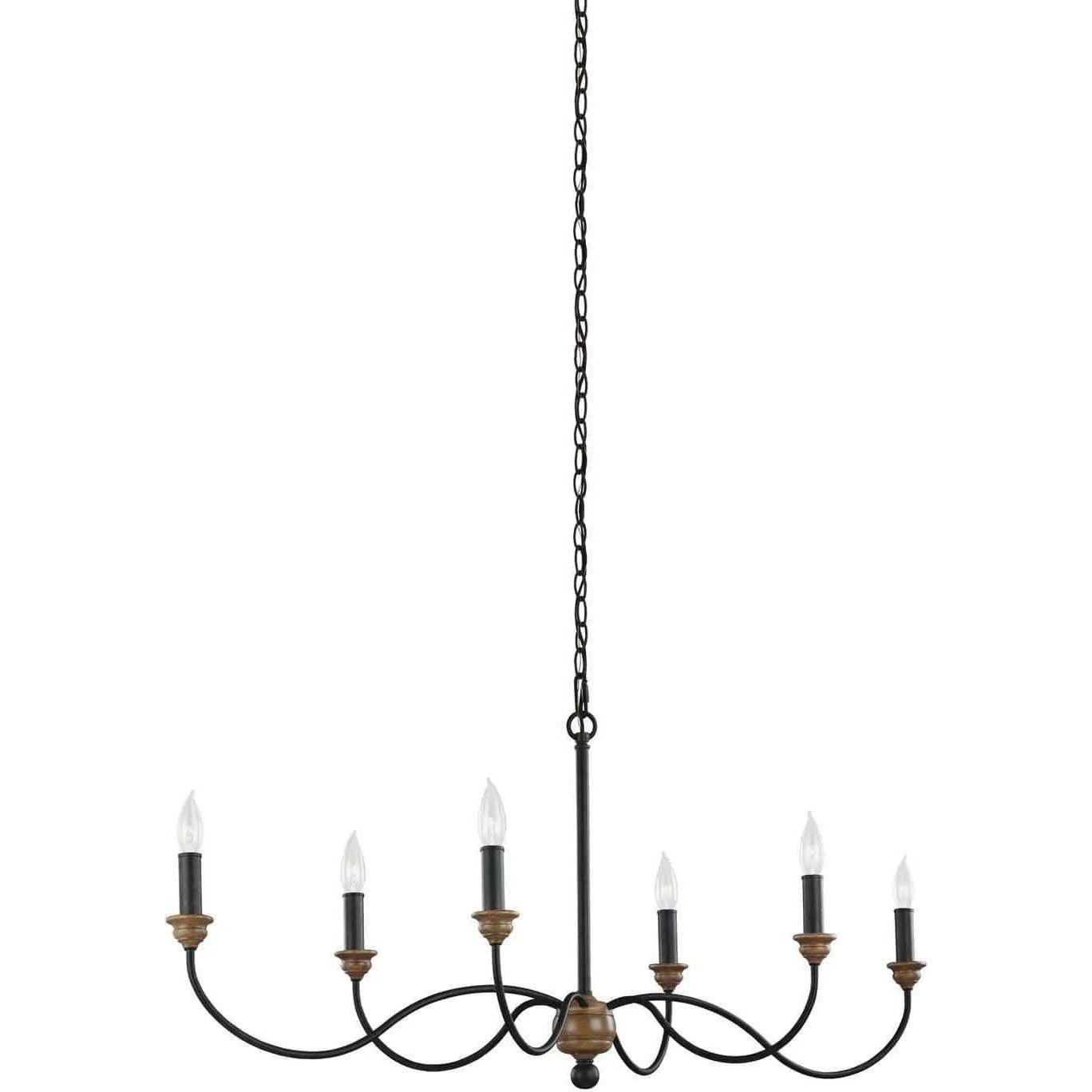 Generation Lighting - Hartsville Linear Chandelier - F3000/6DWZ/WO - Canada Light Shop