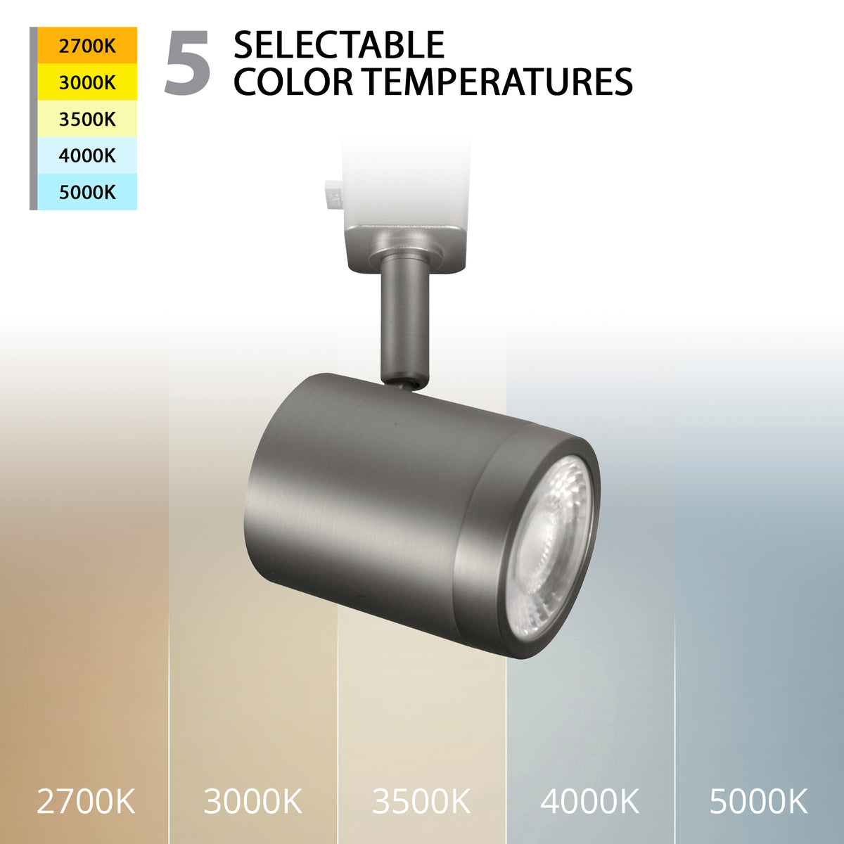 WAC Lighting - Charge LED Track Head - H-8010-CS-BN - Canada Light Shop