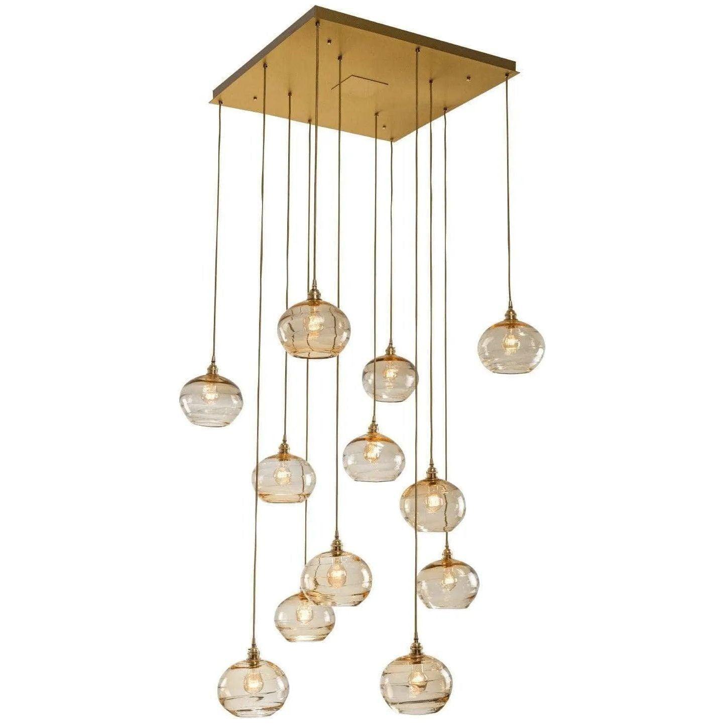 Hammerton Studio - Coppa Square Multi-Port, 12-Light - CHB0036-12-BS-OA-C01-E2 - Canada Light Shop