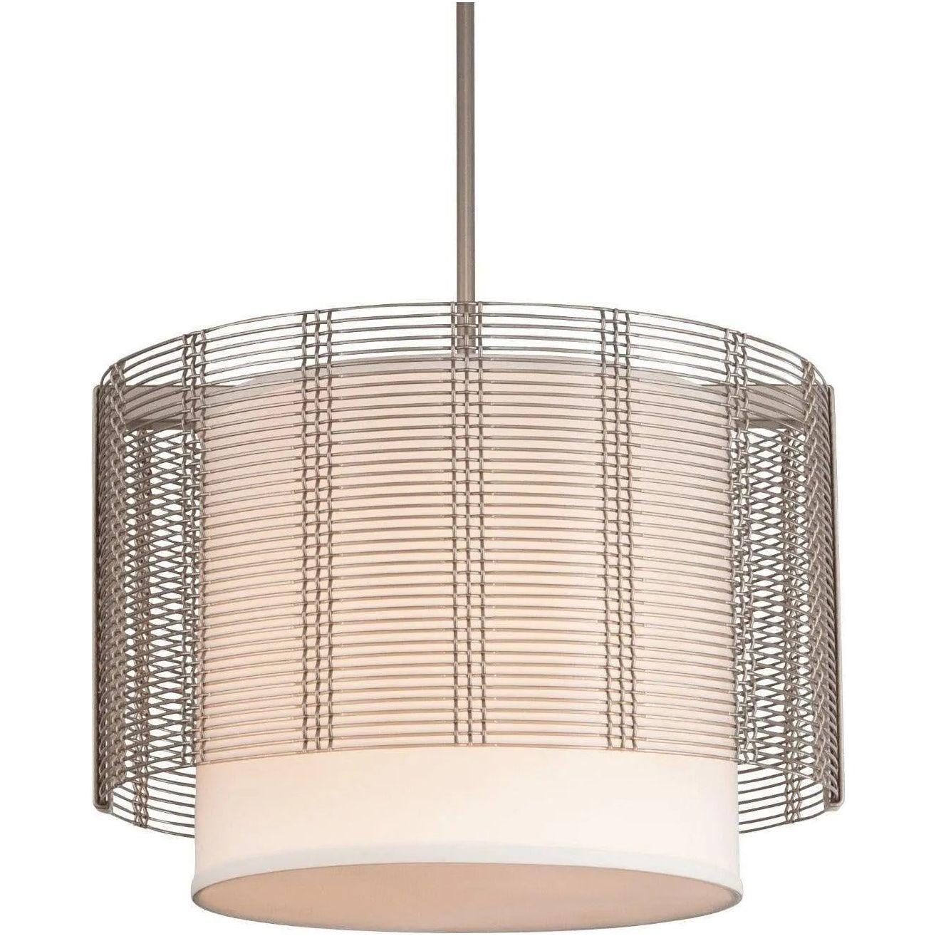 Hammerton Studio - Downtown Mesh Drum with Linen Shade, 19-Inch - CHB0020-19-BS-SH-001-E2 - Canada Light Shop