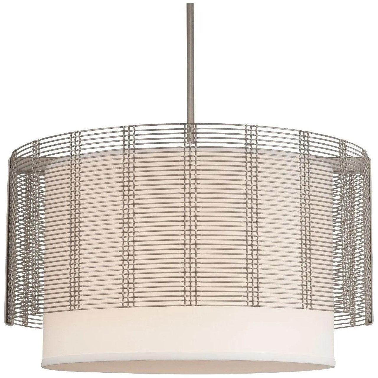 Hammerton Studio - Downtown Mesh Drum with Linen Shade, 24-Inch - CHB0020-24-BS-SH-001-E2 - Canada Light Shop