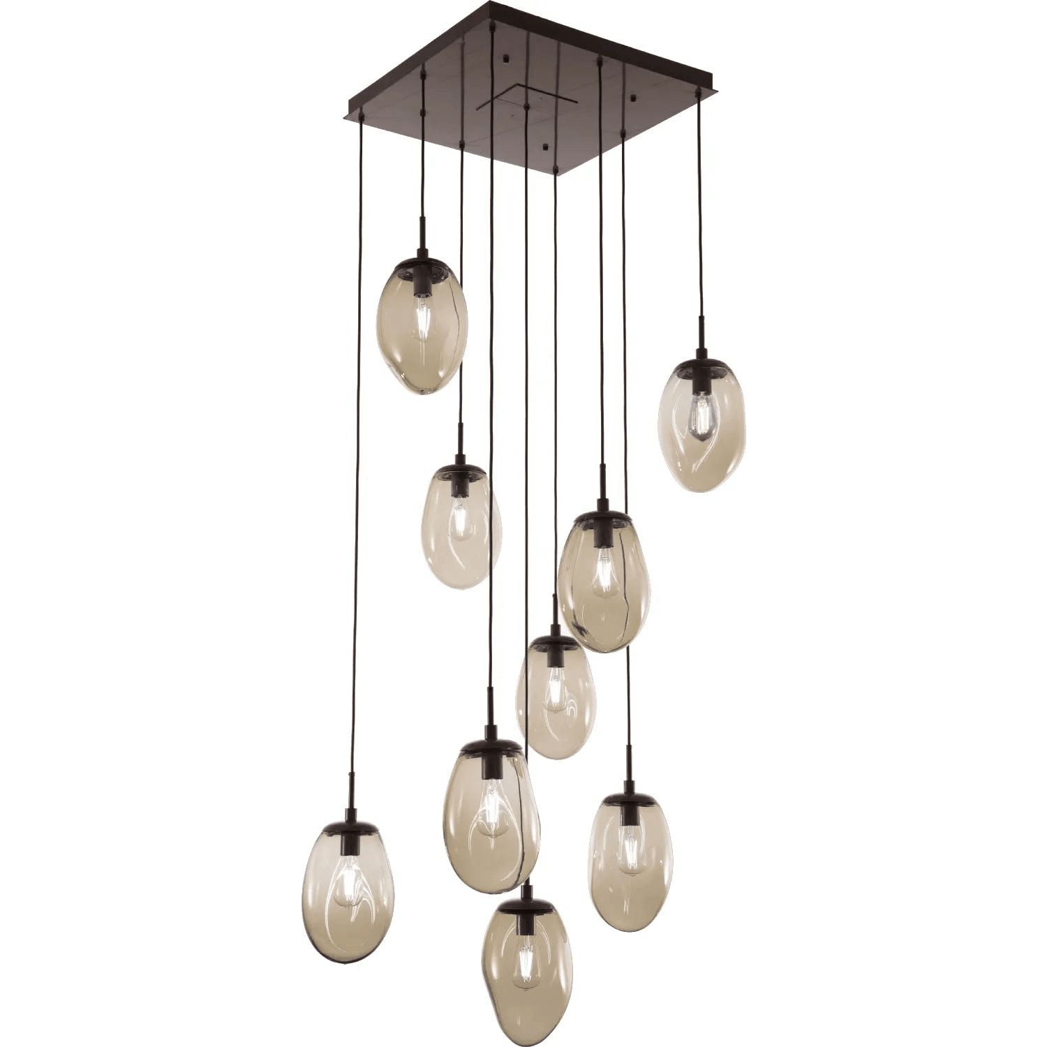 Hammerton Studio - Nebula Meteo Square Multi-Port, 9-Light - CHB0063-09-BS-A-C01-E2 - Canada Light Shop