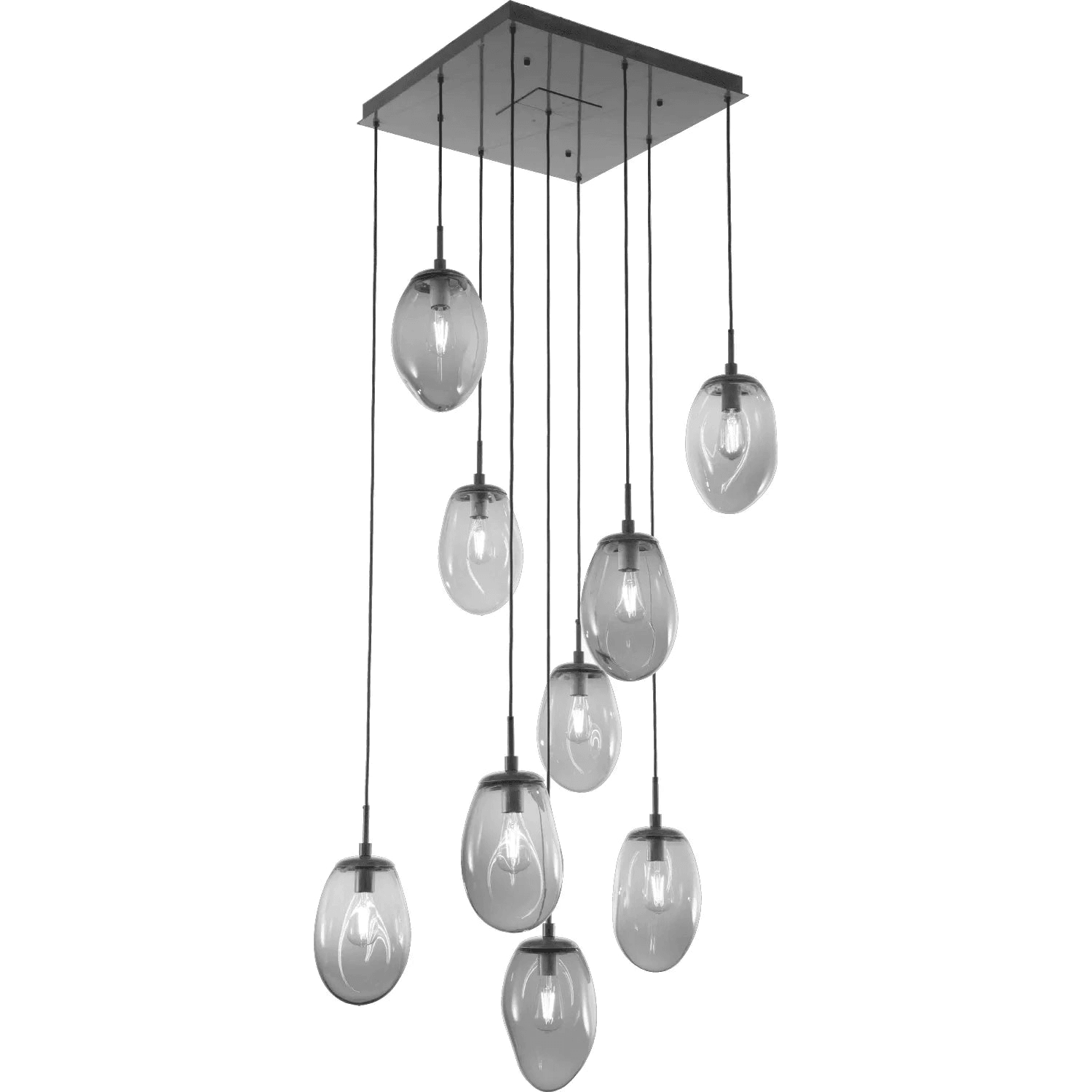 Hammerton Studio - Nebula Meteo Square Multi-Port, 9-Light - CHB0063-09-MB-S-C01-E2 - Canada Light Shop