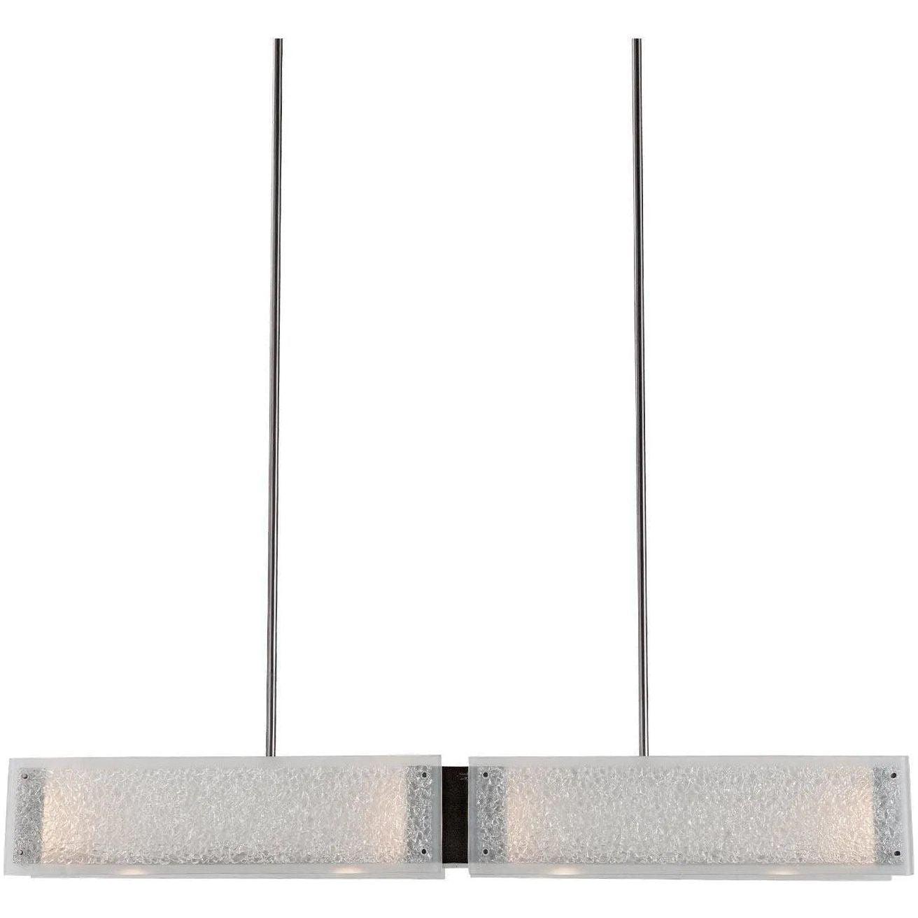 Hammerton Studio - Textured Glass Linear Suspension, 44-Inch - PLB0044-44-GM-FR-001-E2 - Canada Light Shop