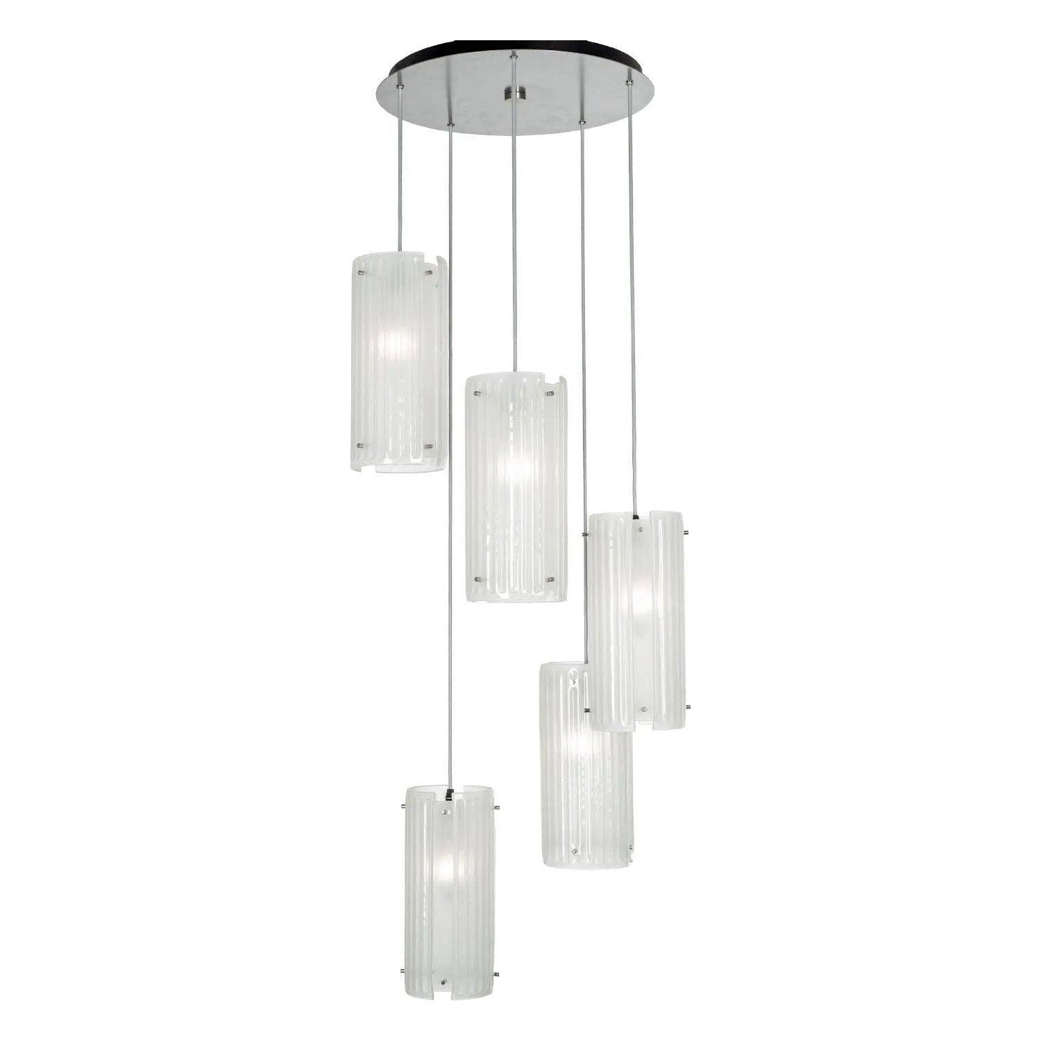 Hammerton Studio - Textured Glass Round Multi-Port, 5-Light - CHB0044-05-BS-FS-C01-E2 - Canada Light Shop