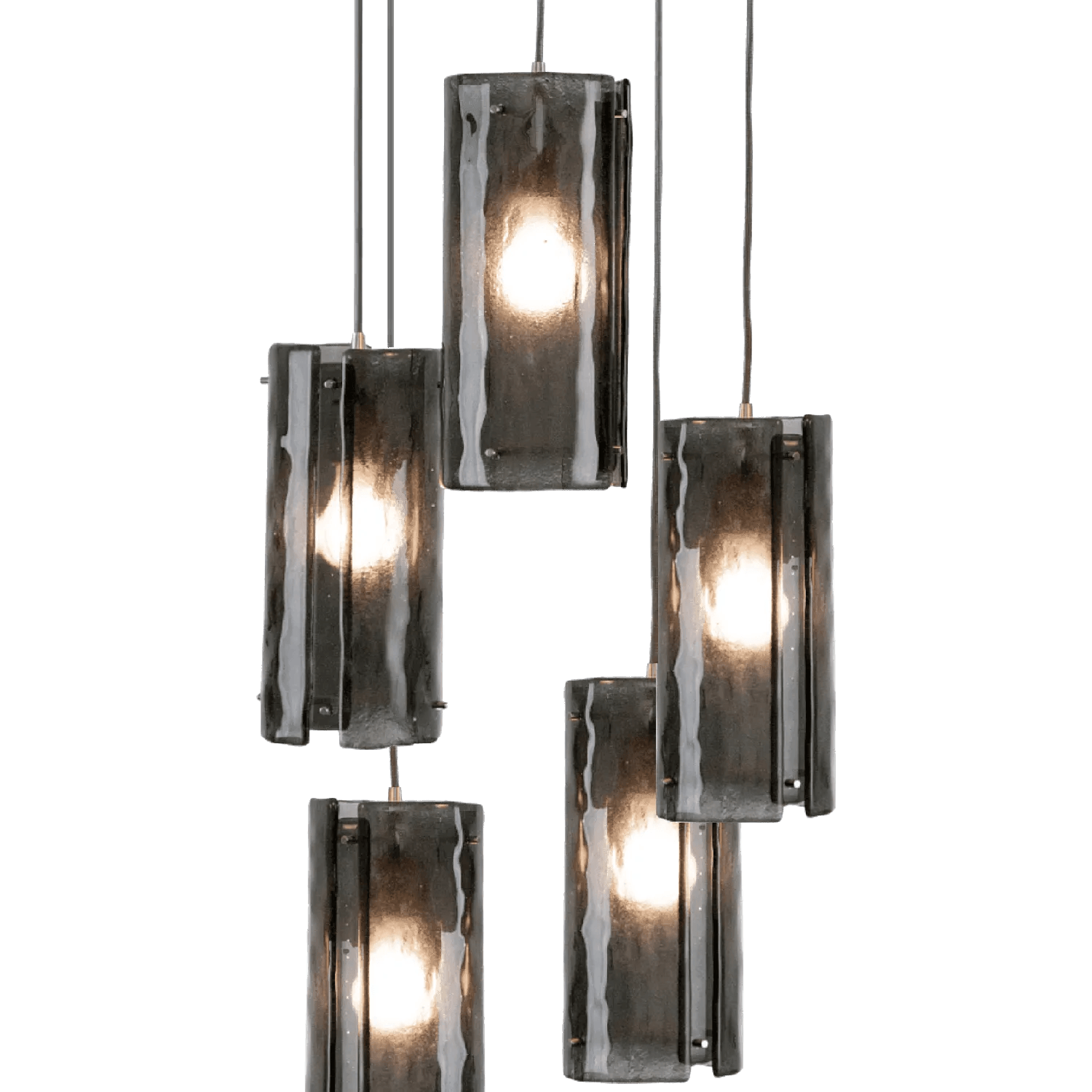 Hammerton Studio - Textured Glass Round Multi-Port, 5-Light - CHB0044-05-BS-SG-C01-E2 - Canada Light Shop