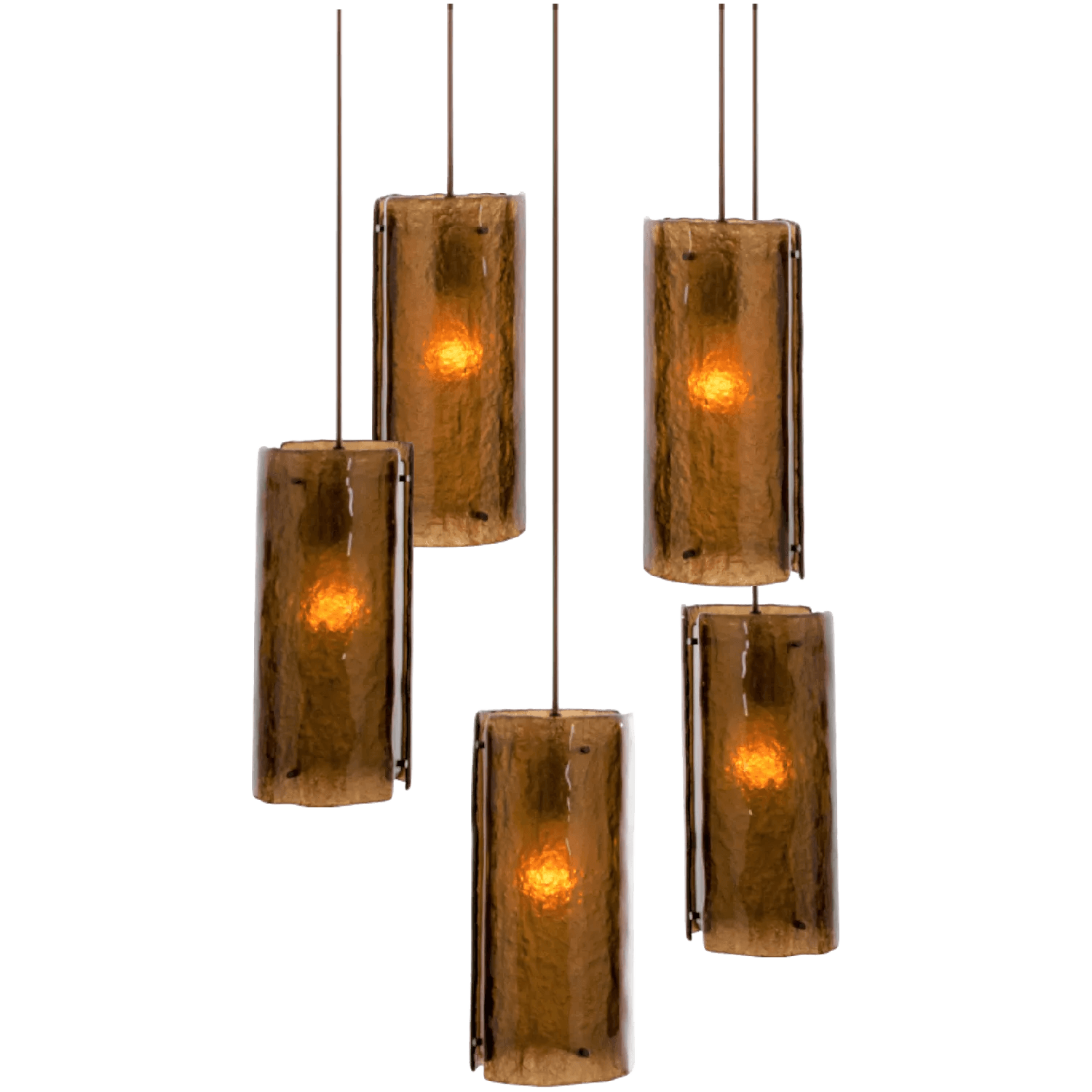 Hammerton Studio - Textured Glass Round Multi-Port, 5-Light - CHB0044-05-FB-BG-C01-E2 - Canada Light Shop