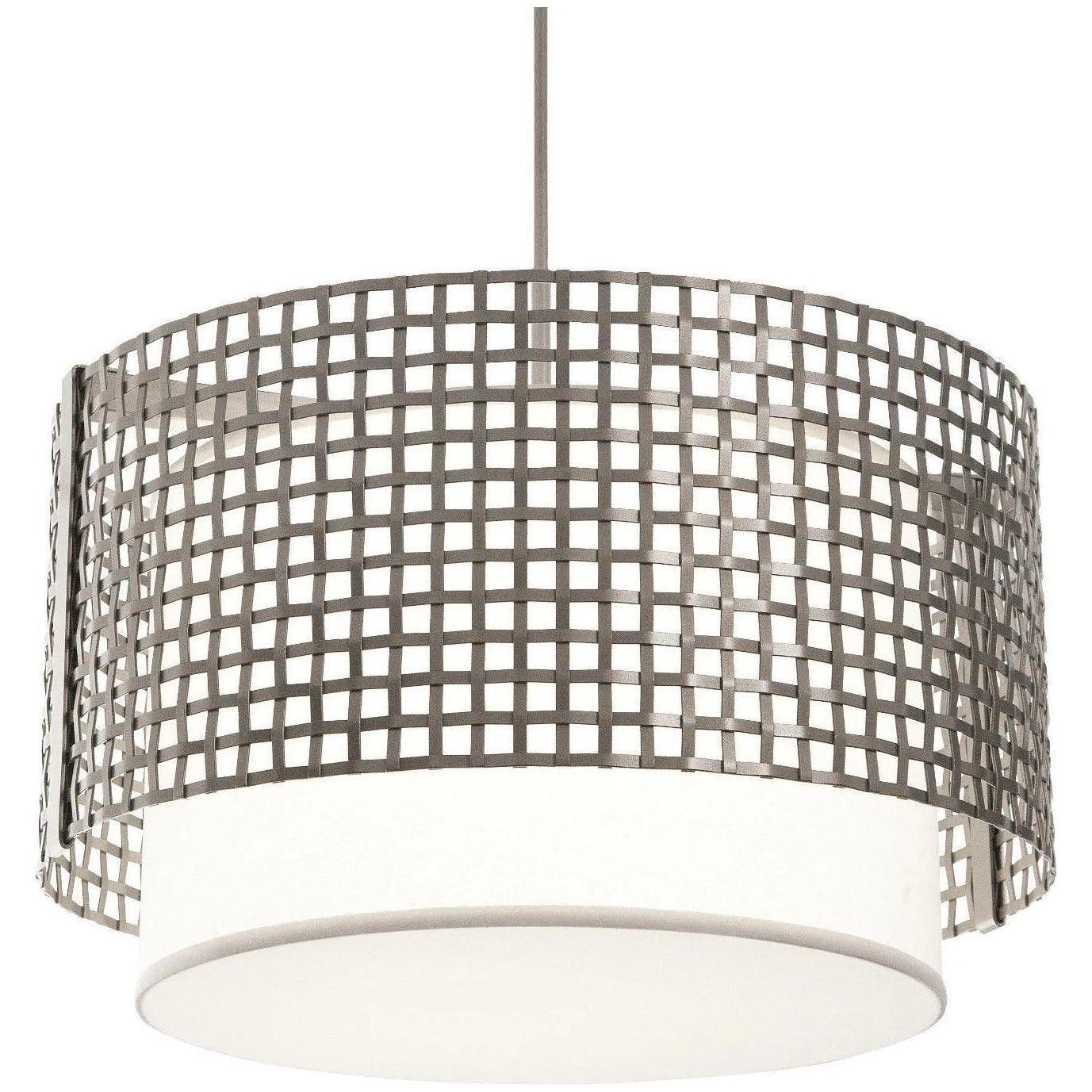 Hammerton Studio - Tweed Drum with Linen Shade, 24-Inch - CHB0037-24-BS-SH-001-E2 - Canada Light Shop