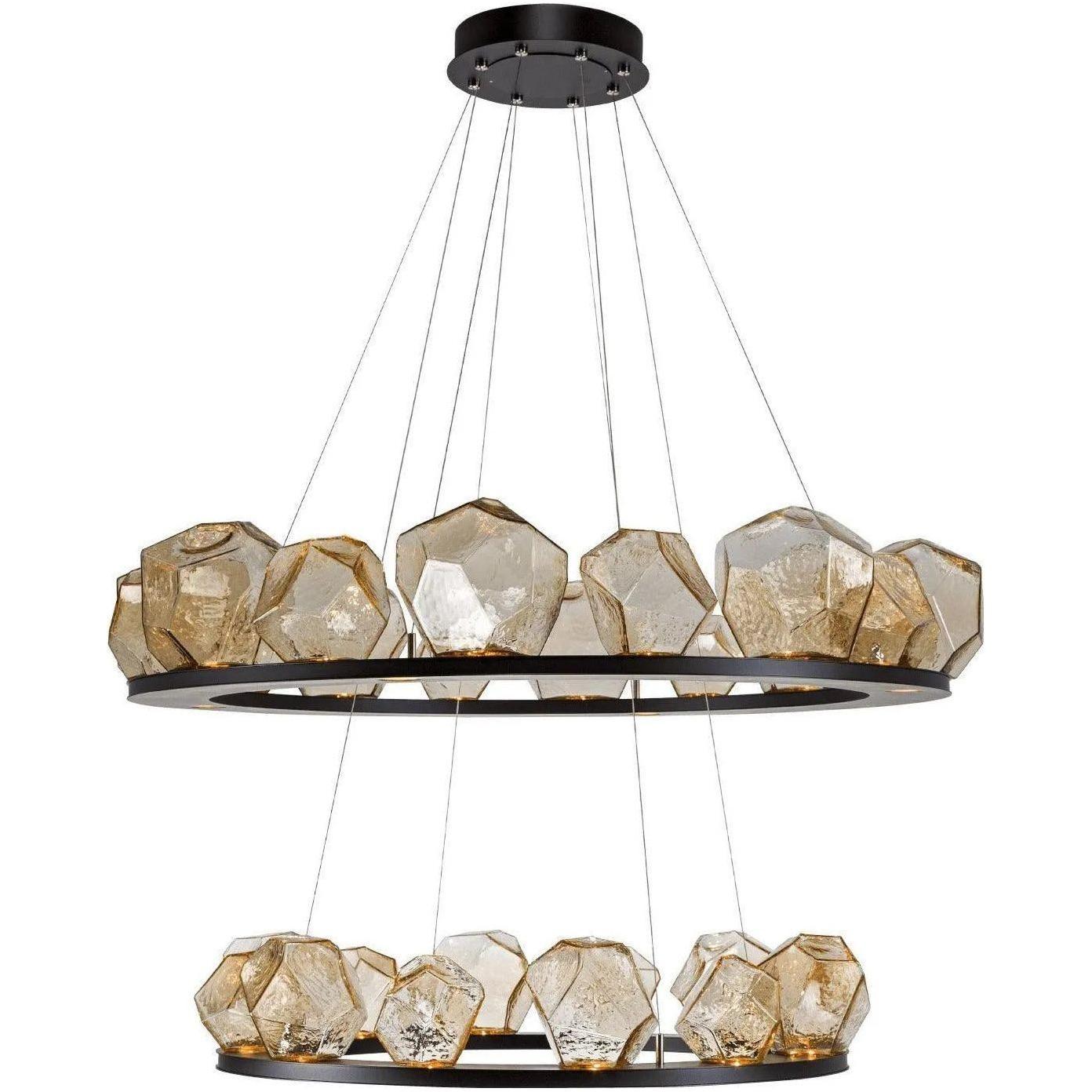 Hammerton Studio - Two Tier Gem Ring Chandelier, 49-Inch - CHB0039-2B-MB-A-CA1-L1 - Canada Light Shop