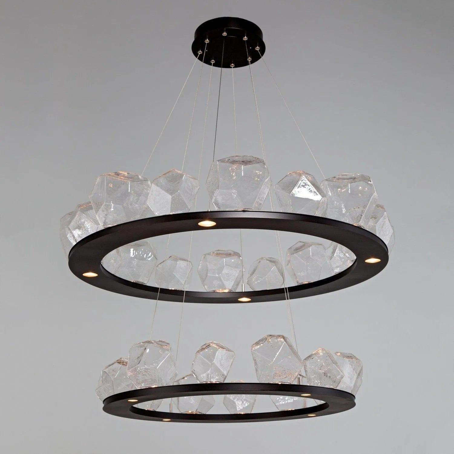 Hammerton Studio - Two Tier Gem Ring Chandelier, 49-Inch - CHB0039-2B-MB-C-CA1-L1 - Canada Light Shop