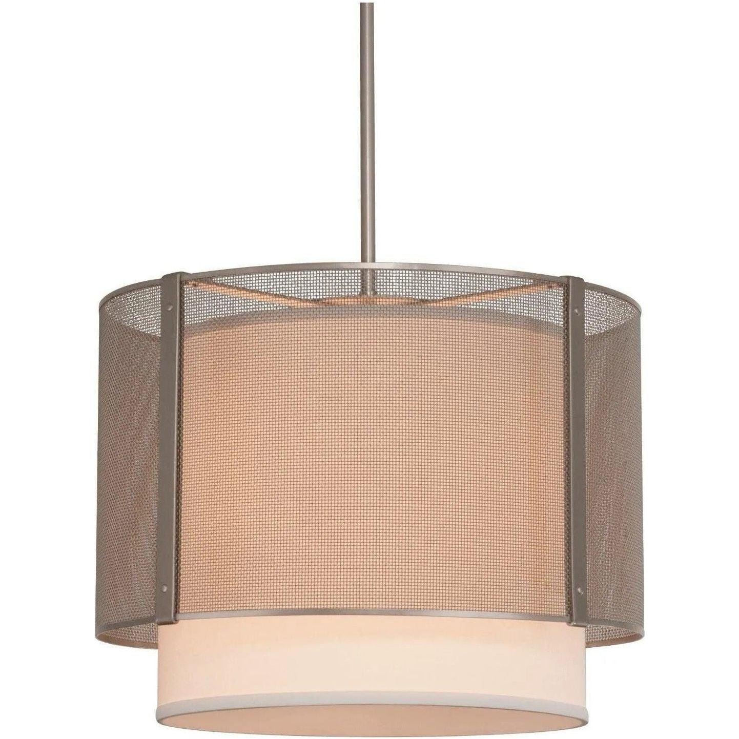 Hammerton Studio - Uptown Mesh Drum with Linen Shade, 18-Inch - CHB0019-18-BS-SH-001-E2 - Canada Light Shop