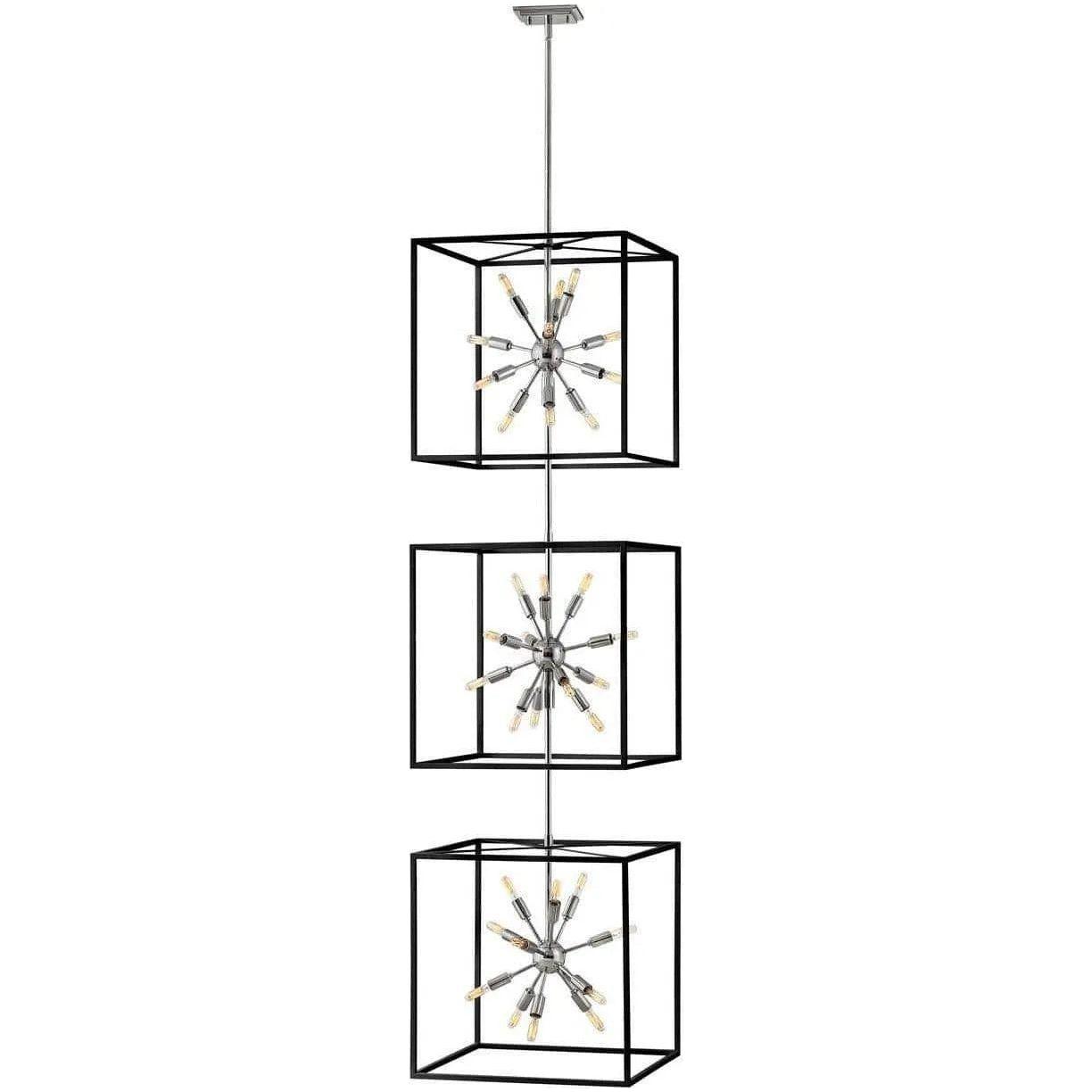 Hinkley Lighting - Aros 83-Inch Three Tier Pendant - 46318BLK-PN - Canada Light Shop