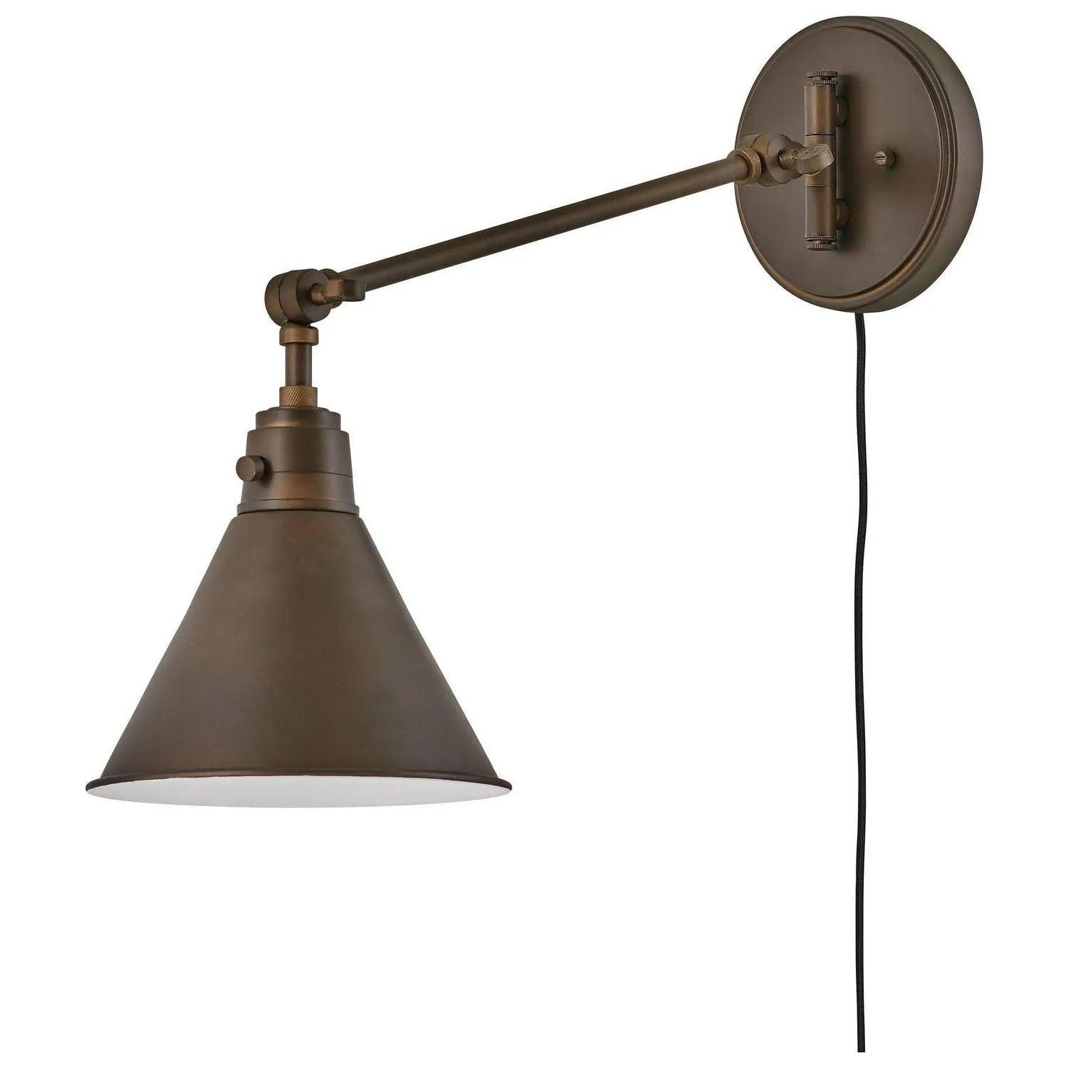 Hinkley Lighting - Arti 11-Inch Swing Arm Wall Light - 3690BK - Canada Light Shop