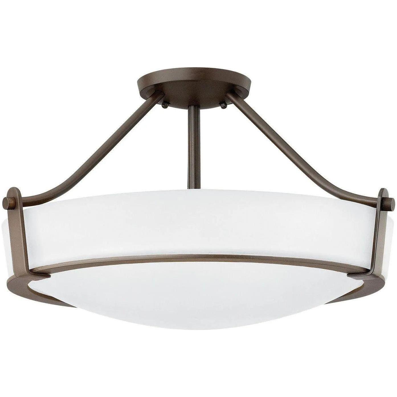 Hinkley Lighting - Hathaway 20-Inch Semi-Flush Mount - 3221OB-WH - Canada Light Shop
