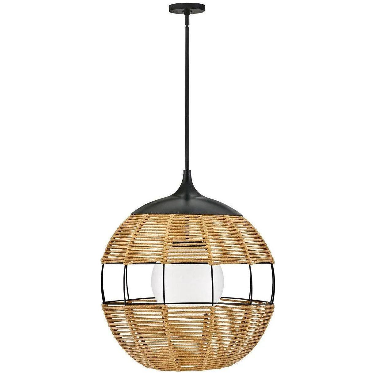 Hinkley Lighting - Maddox LED Hanging Lantern - 19675BK-NAT - Canada Light Shop