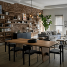 Hollis+Morris - Isthmus Dining Table - ISTH-LG-OAK-BLK-BLACK - Canada Light Shop