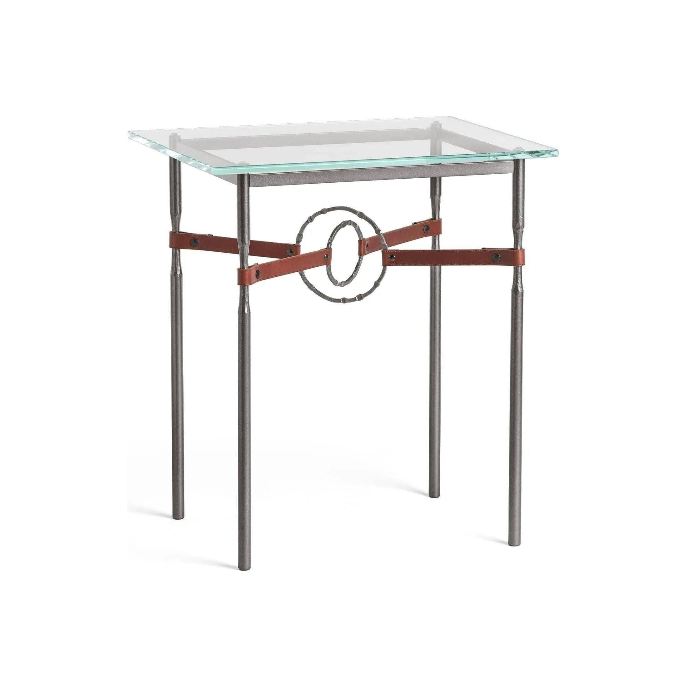 Hubbardton Forge - Equus Brown Leather Side Table - 750116-07-07-LB-VA0717 - Canada Light Shop