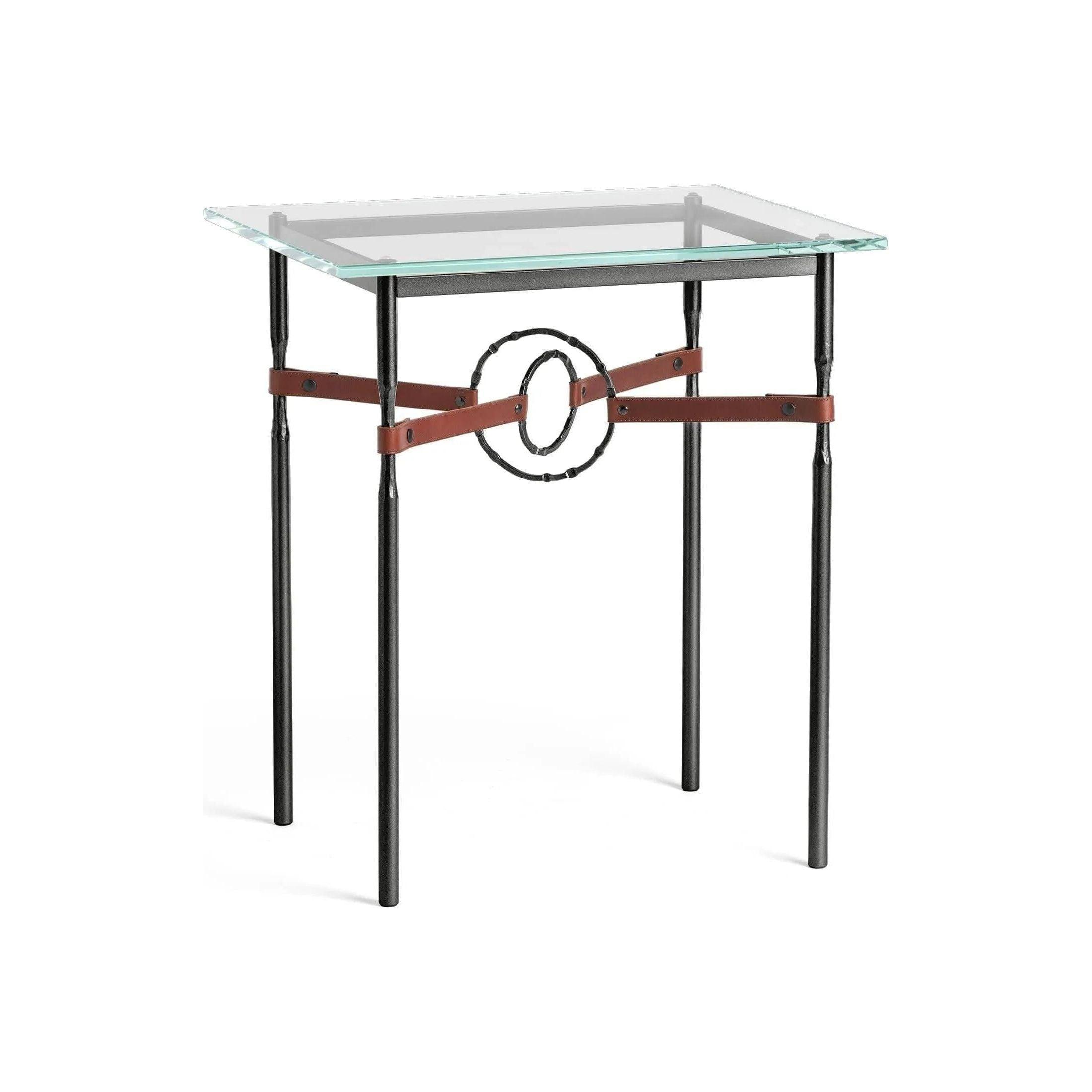 Hubbardton Forge - Equus Brown Leather Side Table - 750116-10-10-LB-VA0717 - Canada Light Shop