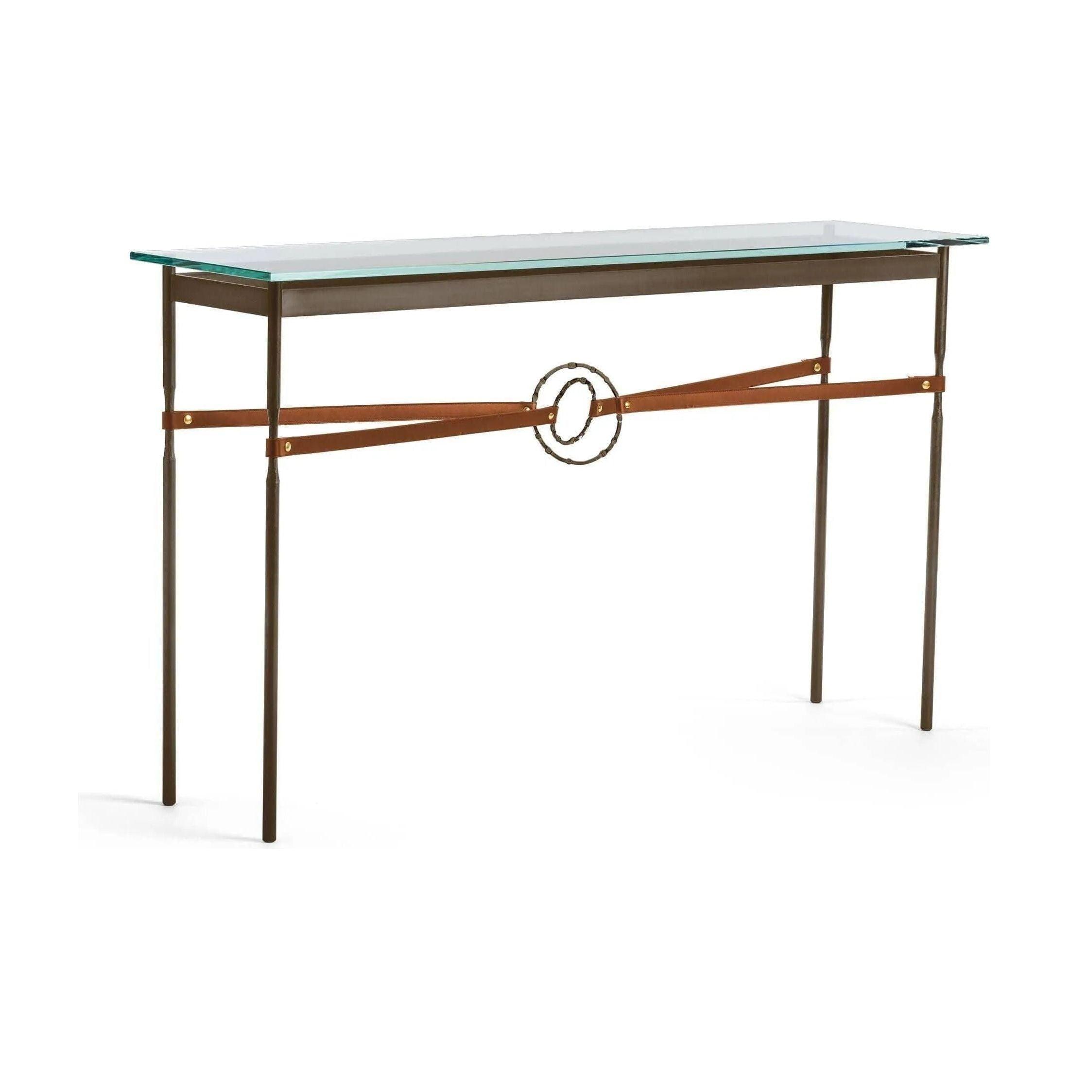 Hubbardton Forge - Equus Chestnut Leather Console Table - 750118-05-05-LC-VA0714 - Canada Light Shop