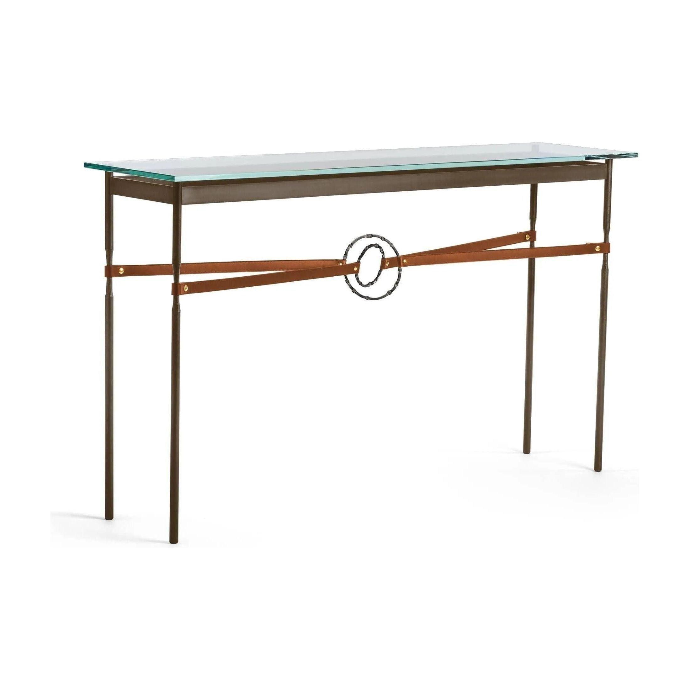 Hubbardton Forge - Equus Chestnut Leather Console Table - 750118-05-07-LC-VA0714 - Canada Light Shop