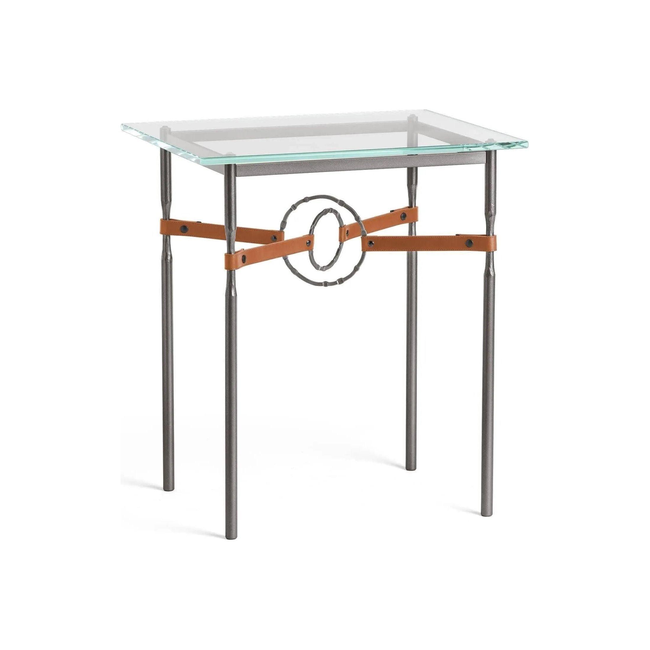 Hubbardton Forge - Equus Chestnut Leather Side Table - 750116-07-07-LC-VA0717 - Canada Light Shop